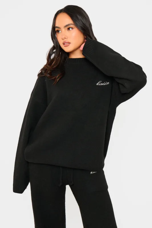 Kaiia Knit Oversized Sweatshirt Black made by Kaiia the label