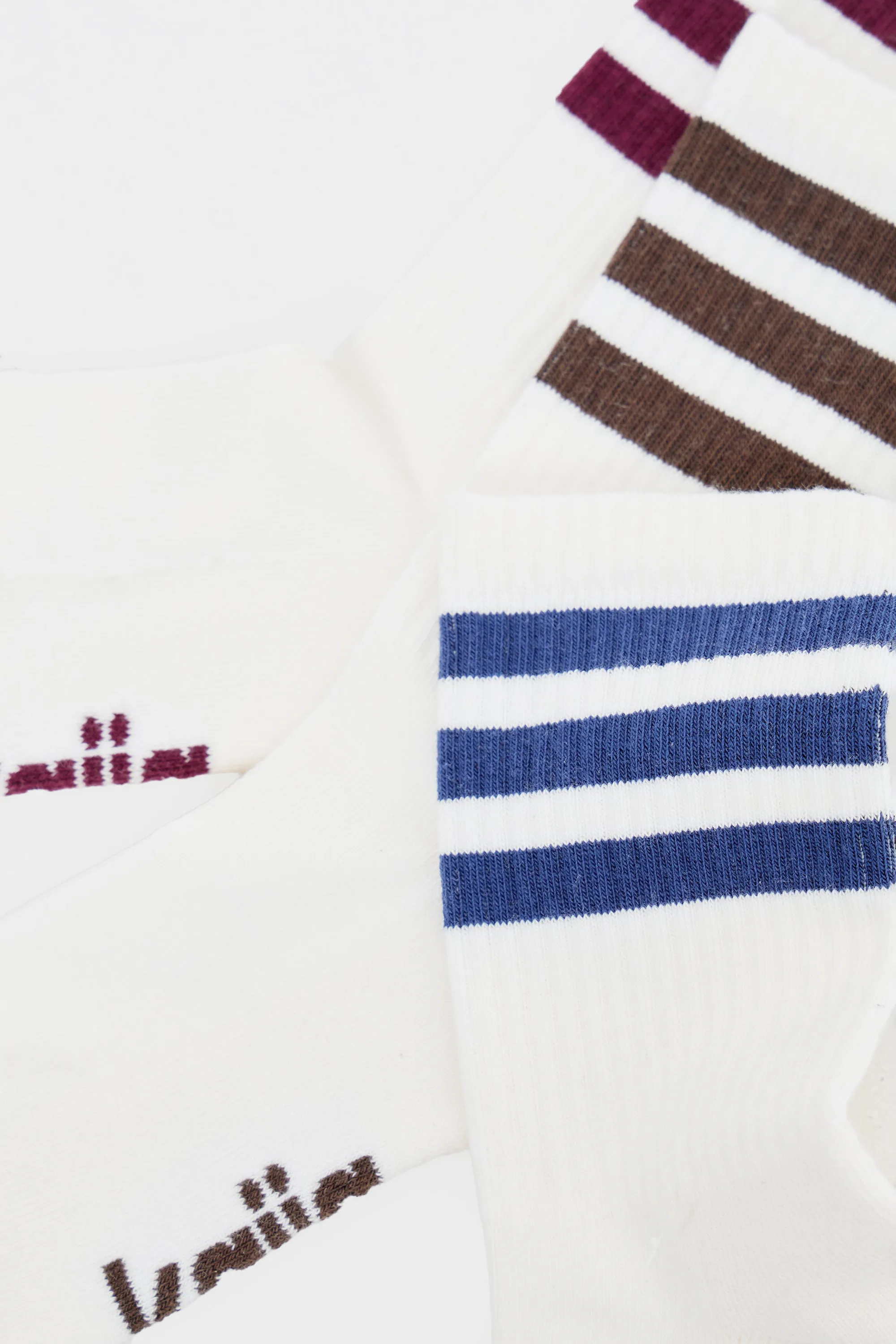 Pack of Three Kaiia Sport Stripe Socks Burgundy, Navy & Chocolate sold by Kaiia the label product image thumbnail 3