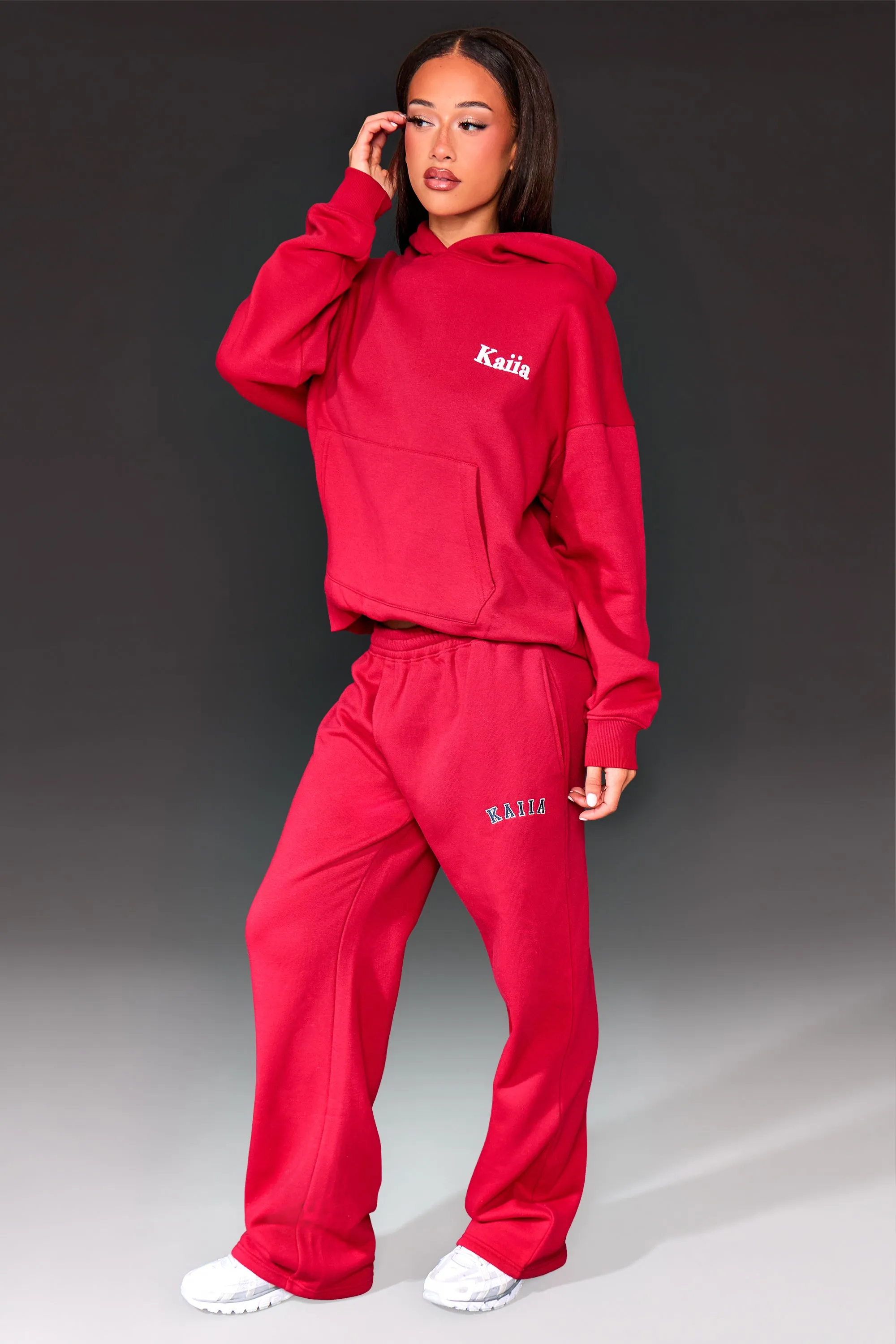 Kaiia Christmas Icon Oversized Hoodie Red sold by Kaiia the label product image thumbnail 4