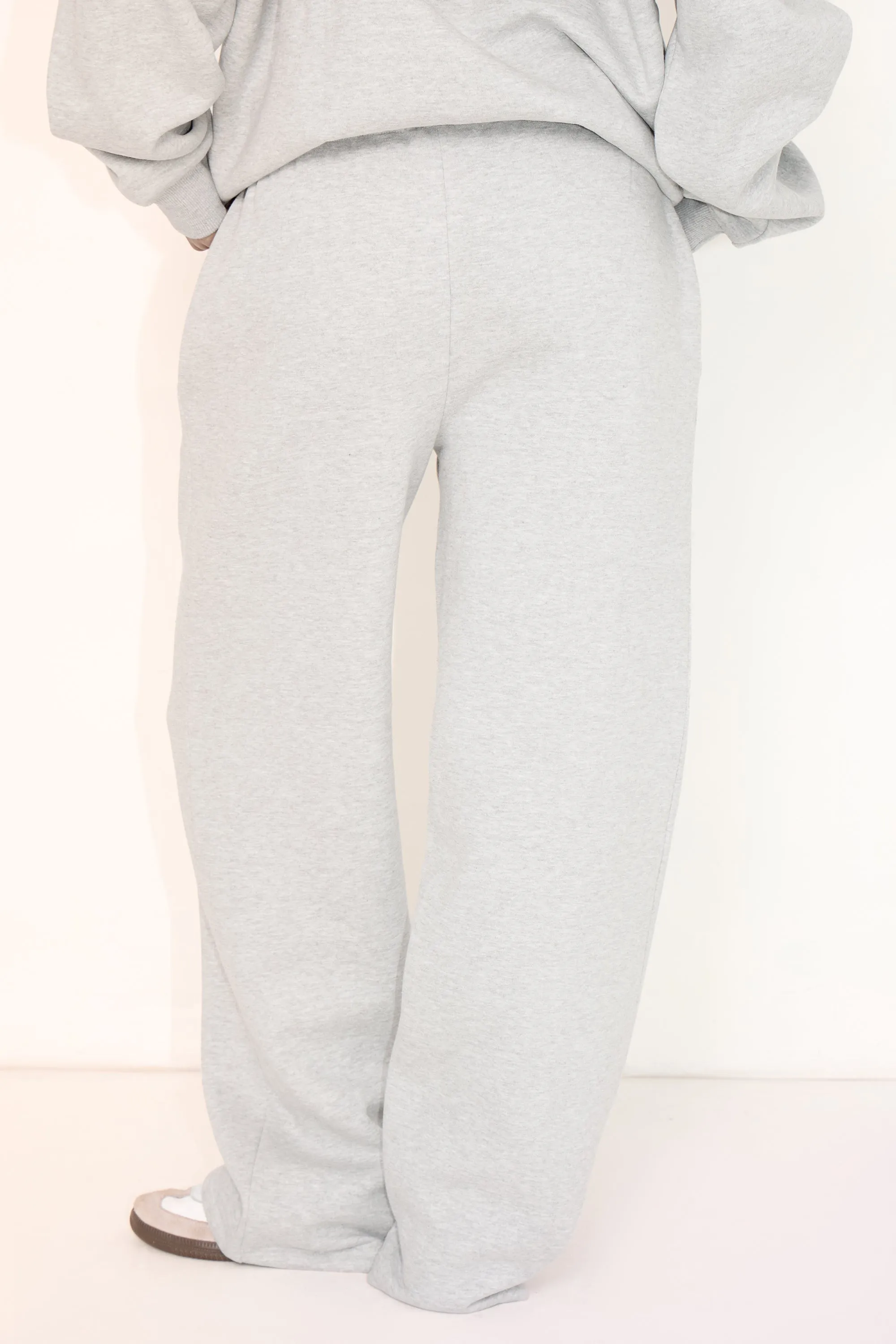 Kaiia Embossed Logo Wide Leg Joggers Mid Grey Marl sold by Kaiia the label product image thumbnail 4