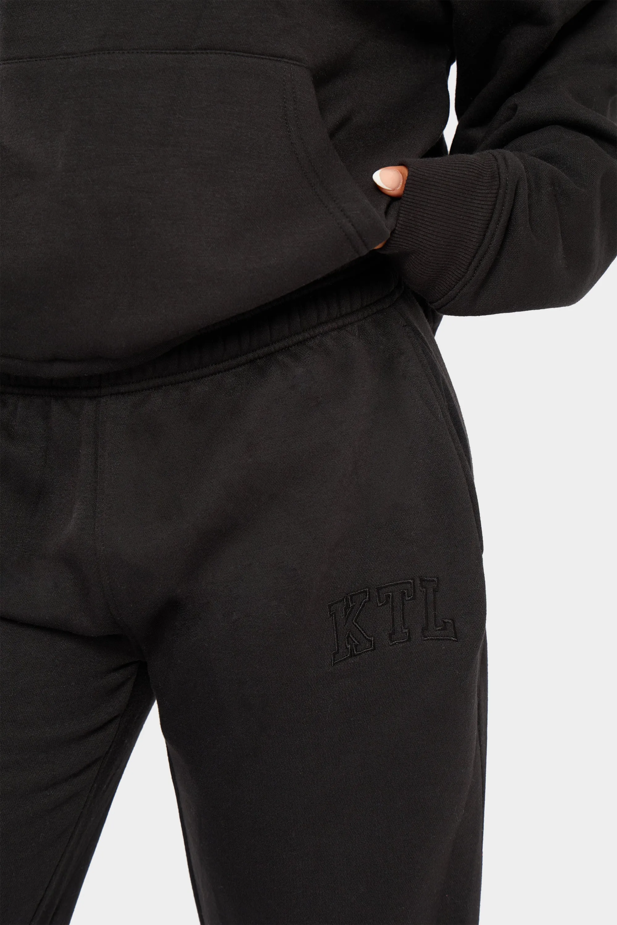 Kaiia KTL Logo Wide Leg Joggers Black on Black sold by Kaiia the label product image thumbnail 2
