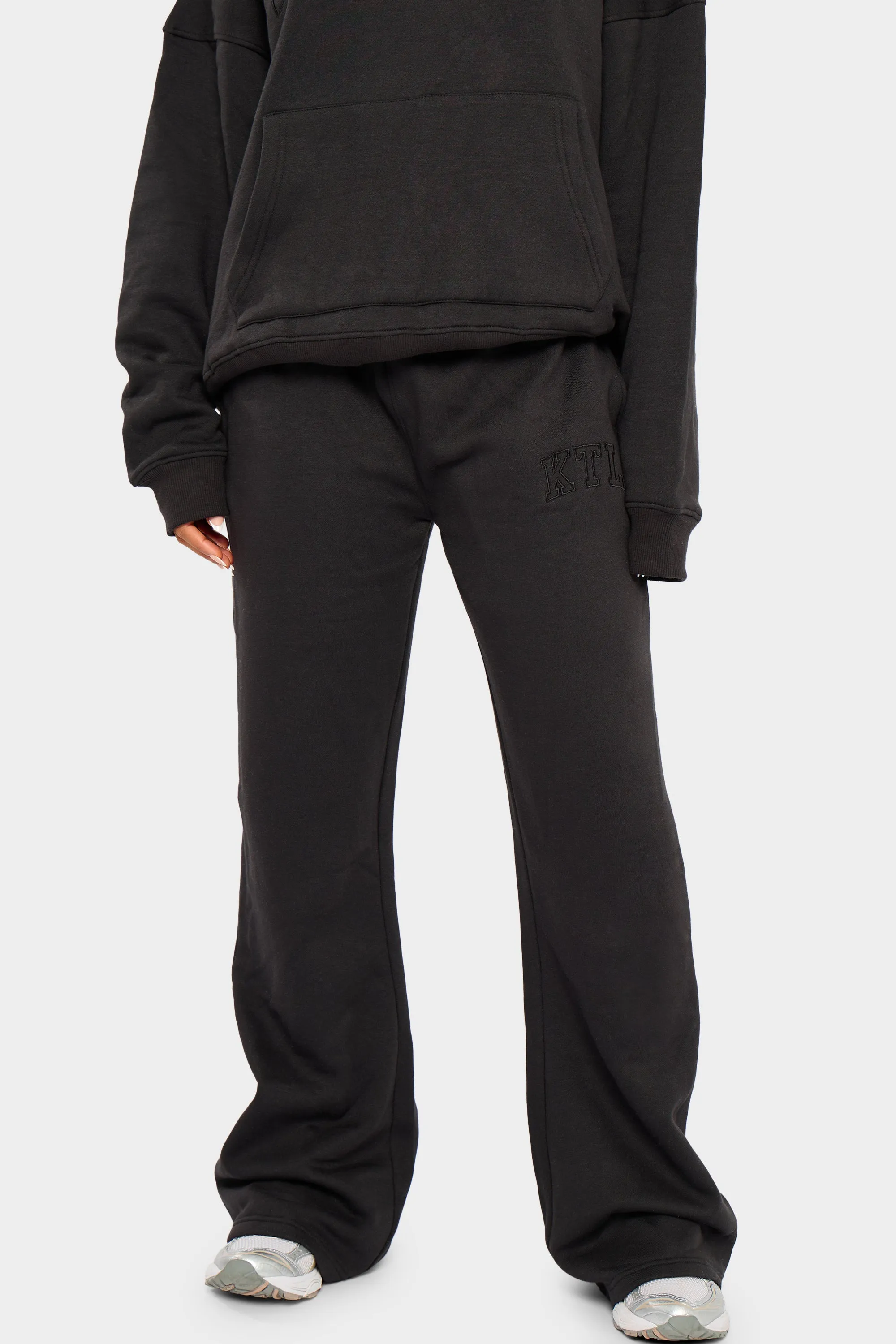 Kaiia KTL Logo Wide Leg Joggers Black on Black sold by Kaiia the label product image thumbnail 3