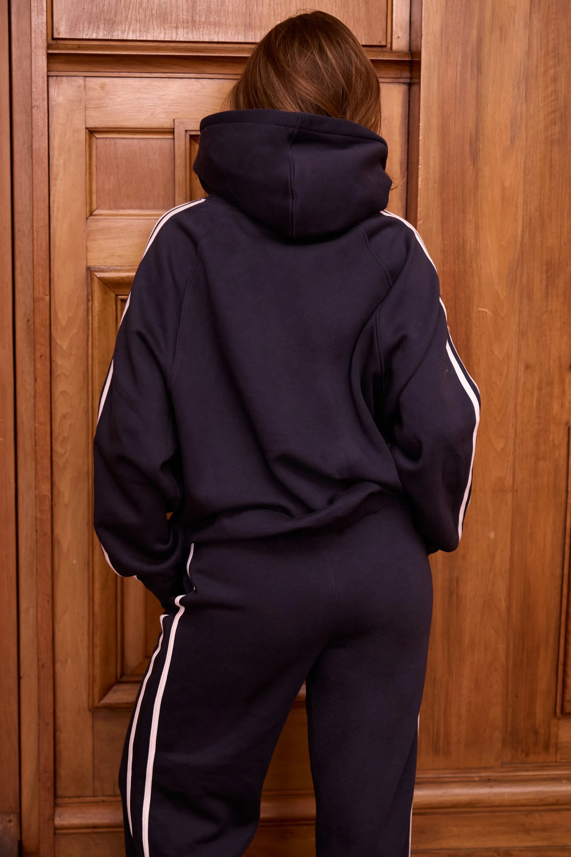 Kaiia Sport Side Stripe Oversized Hoodie Navy & White sold by Kaiia the label product image thumbnail 3