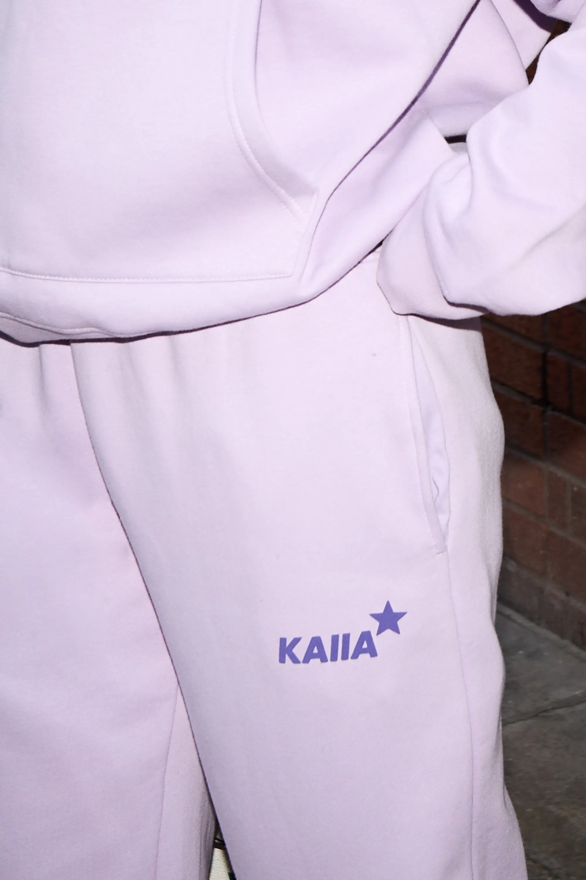Kaiia Logo Wide Leg Joggers Lilac & Royal Purple sold by Kaiia the label product image thumbnail 2