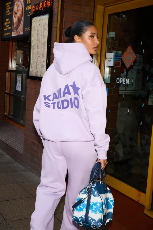 Kaiia Studio Star Graphic Oversized Hoodie Lilac & Royal Purple sold by Kaiia the label