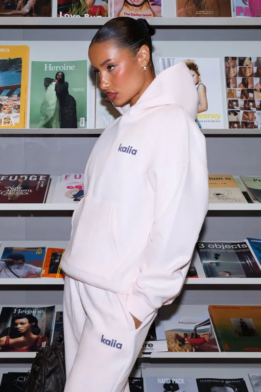 Kaiia Star Graphic Oversized Hoodie Shell Pink & Dark Grey made by Kaiia the label