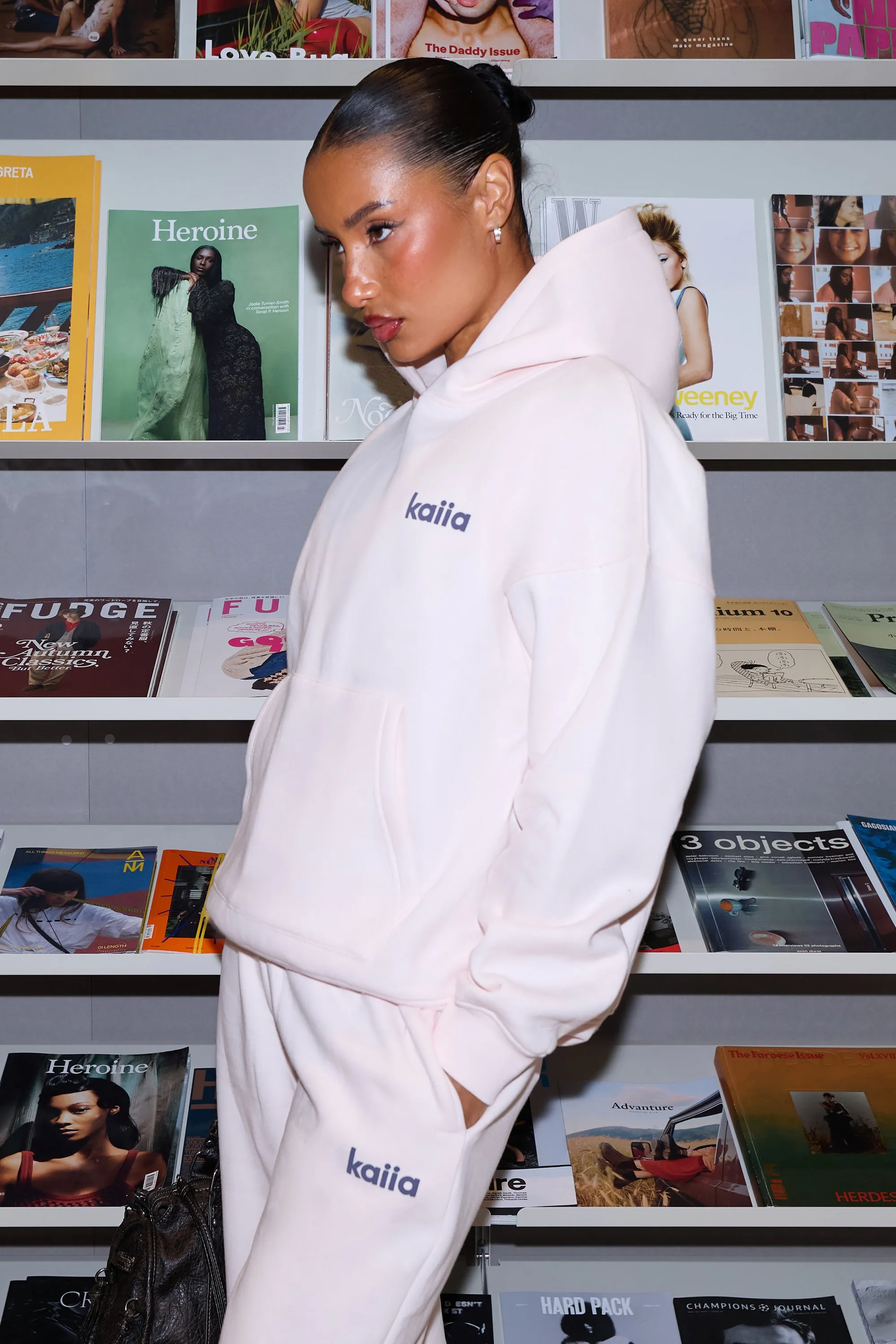 Kaiia Star Graphic Oversized Hoodie Shell Pink & Dark Grey sold by Kaiia the label