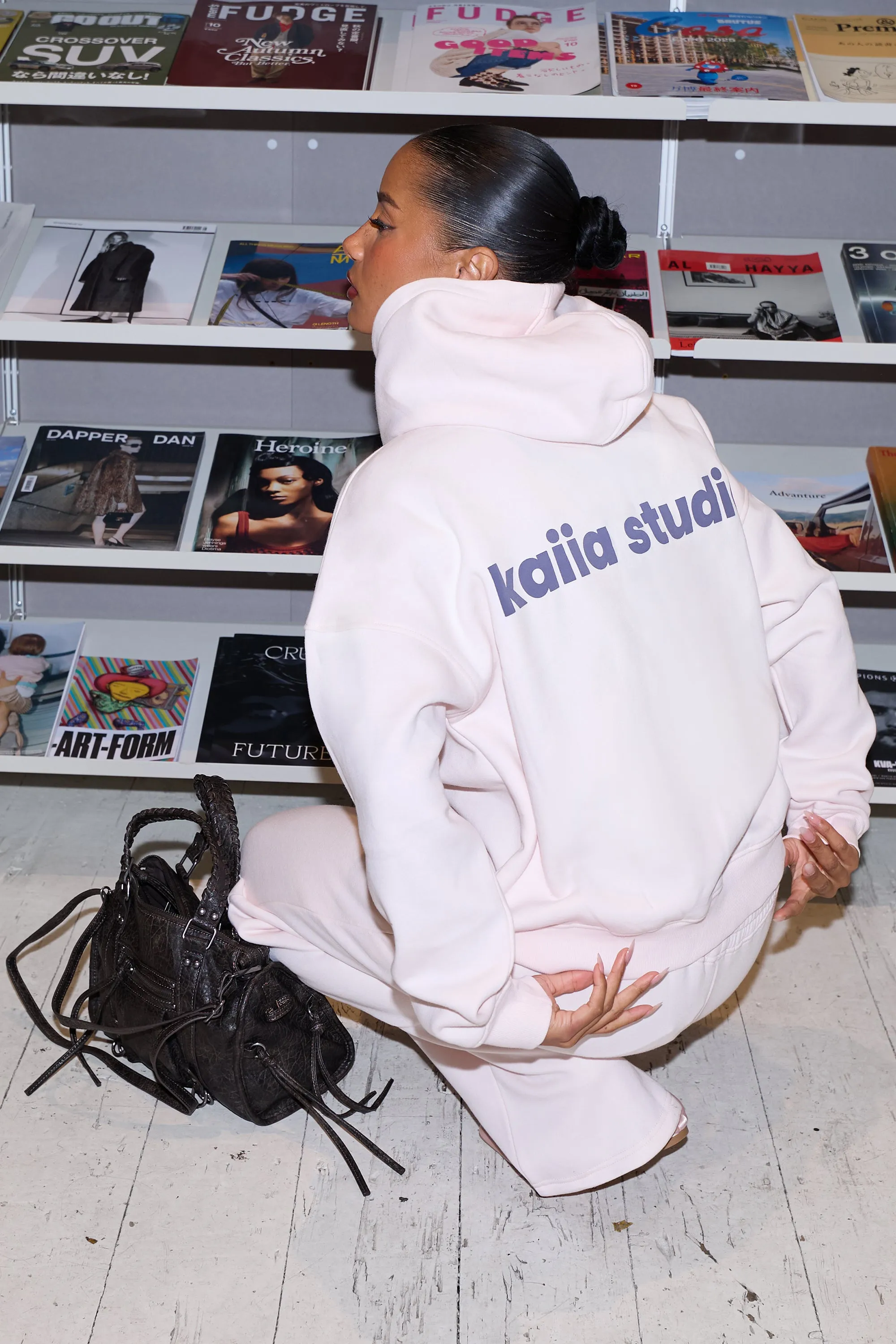 Kaiia Star Graphic Oversized Hoodie Shell Pink & Dark Grey sold by Kaiia the label product image thumbnail 2