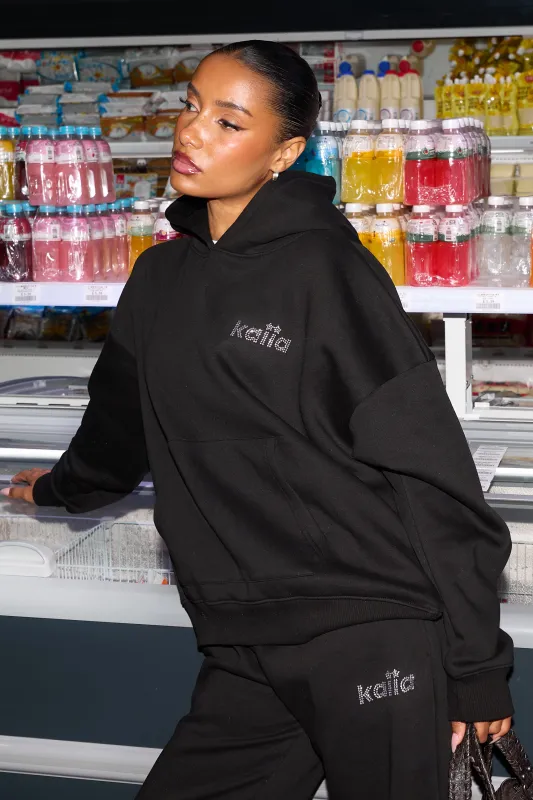 Kaiia Studio Diamante Oversized Hoodie Black made by Kaiia the label