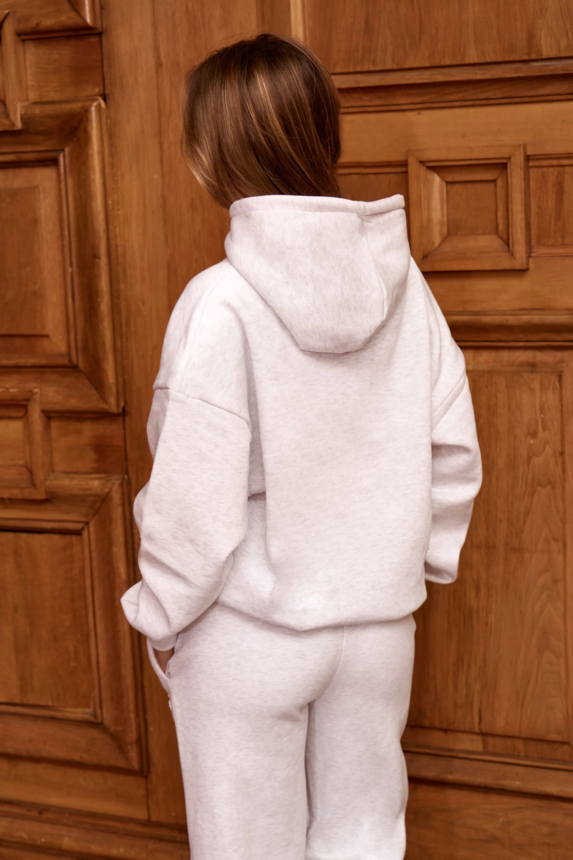 Kaiia Embossed Logo Oversized Hoodie Light Grey Marl sold by Kaiia the label product image thumbnail 4