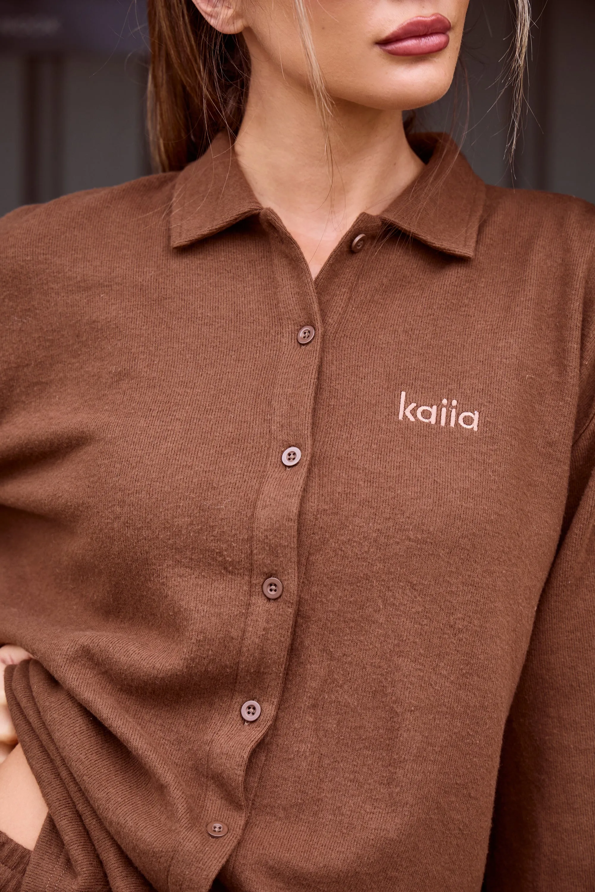 Kaiia Supersoft Button Down Shirt Coffee sold by Kaiia the label product image thumbnail 2