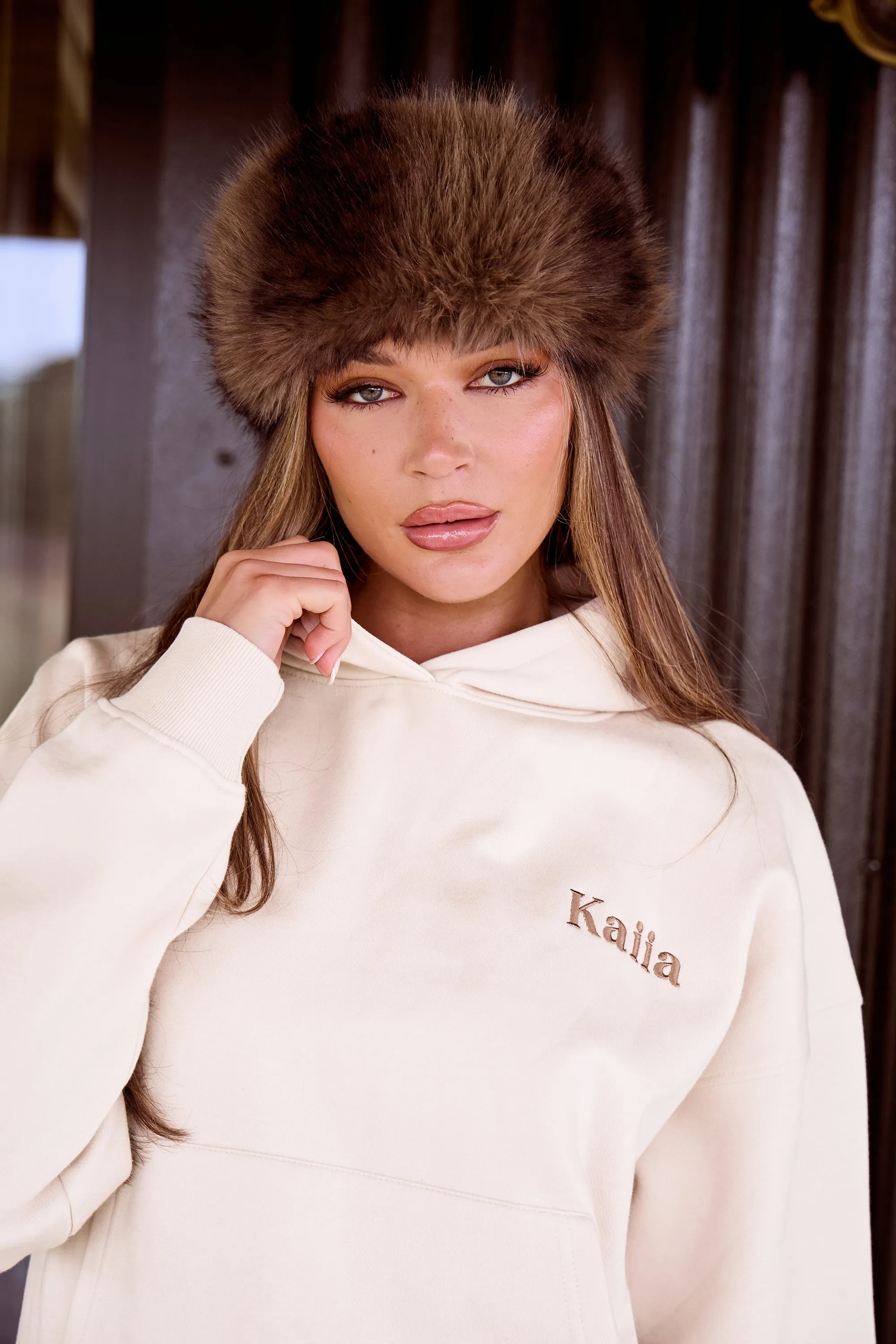 Kaiia Cosy Back Graphic Oversized Hoodie Light Blush sold by Kaiia the label product image thumbnail 4
