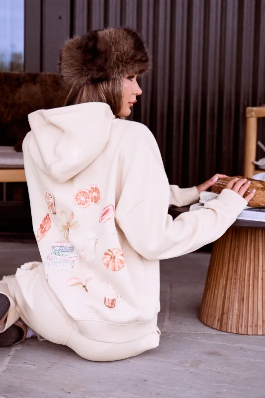 Kaiia Cosy Back Graphic Oversized Hoodie Light Blush made by Kaiia the label