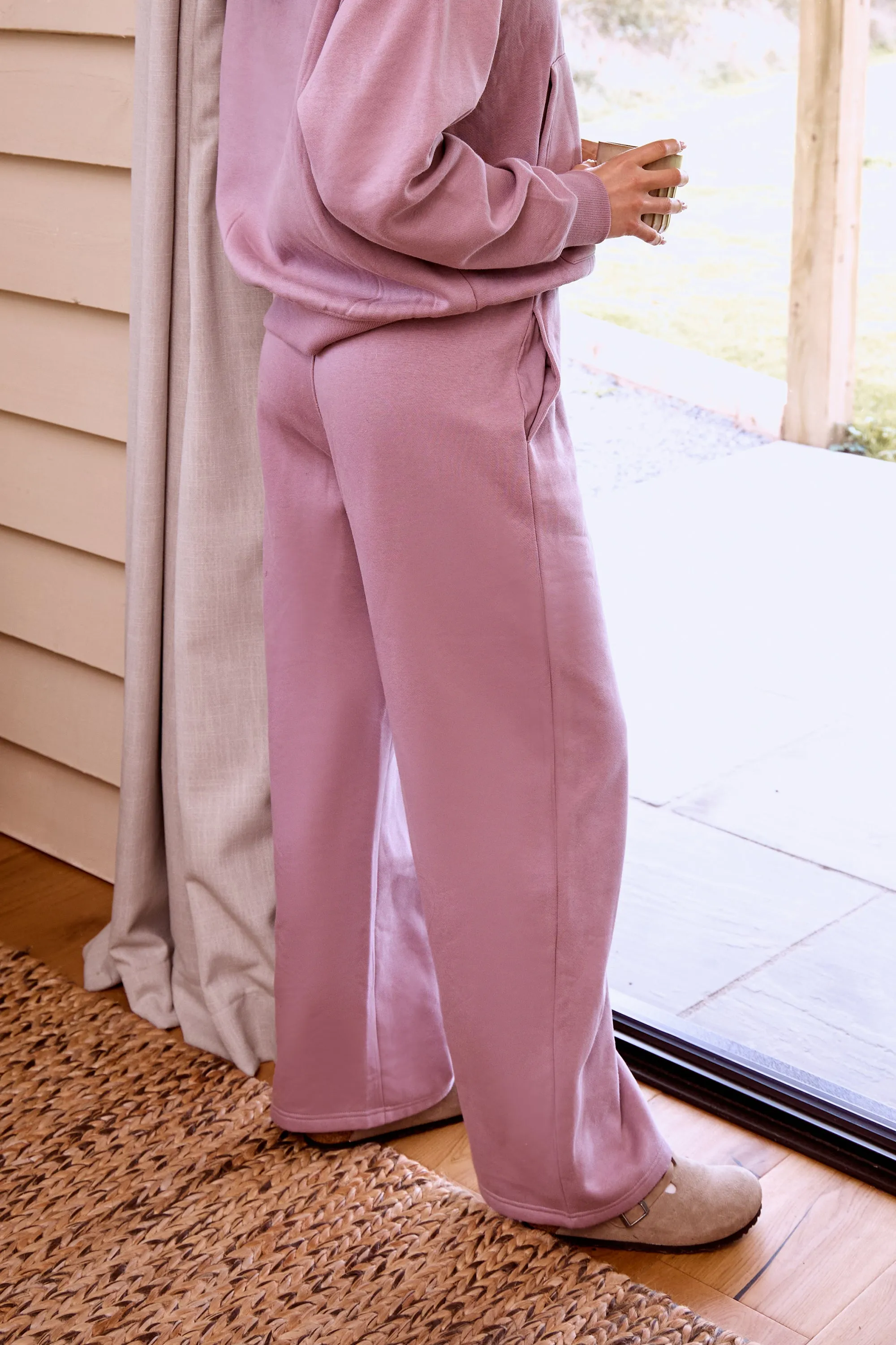 Kaiia Slogan Straight Leg Joggers Faded Purple sold by Kaiia the label product image thumbnail 4