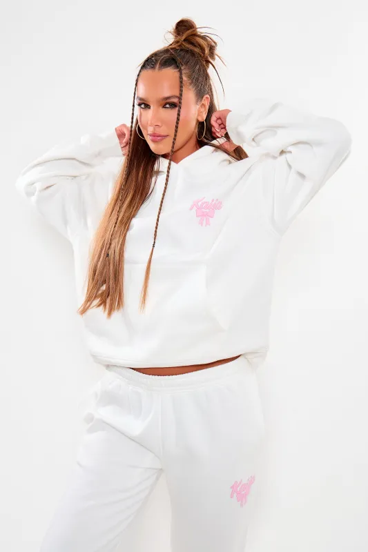 Kaiia Bow Graphic Oversized Hoodie Cream & Pink sold by Kaiia the label