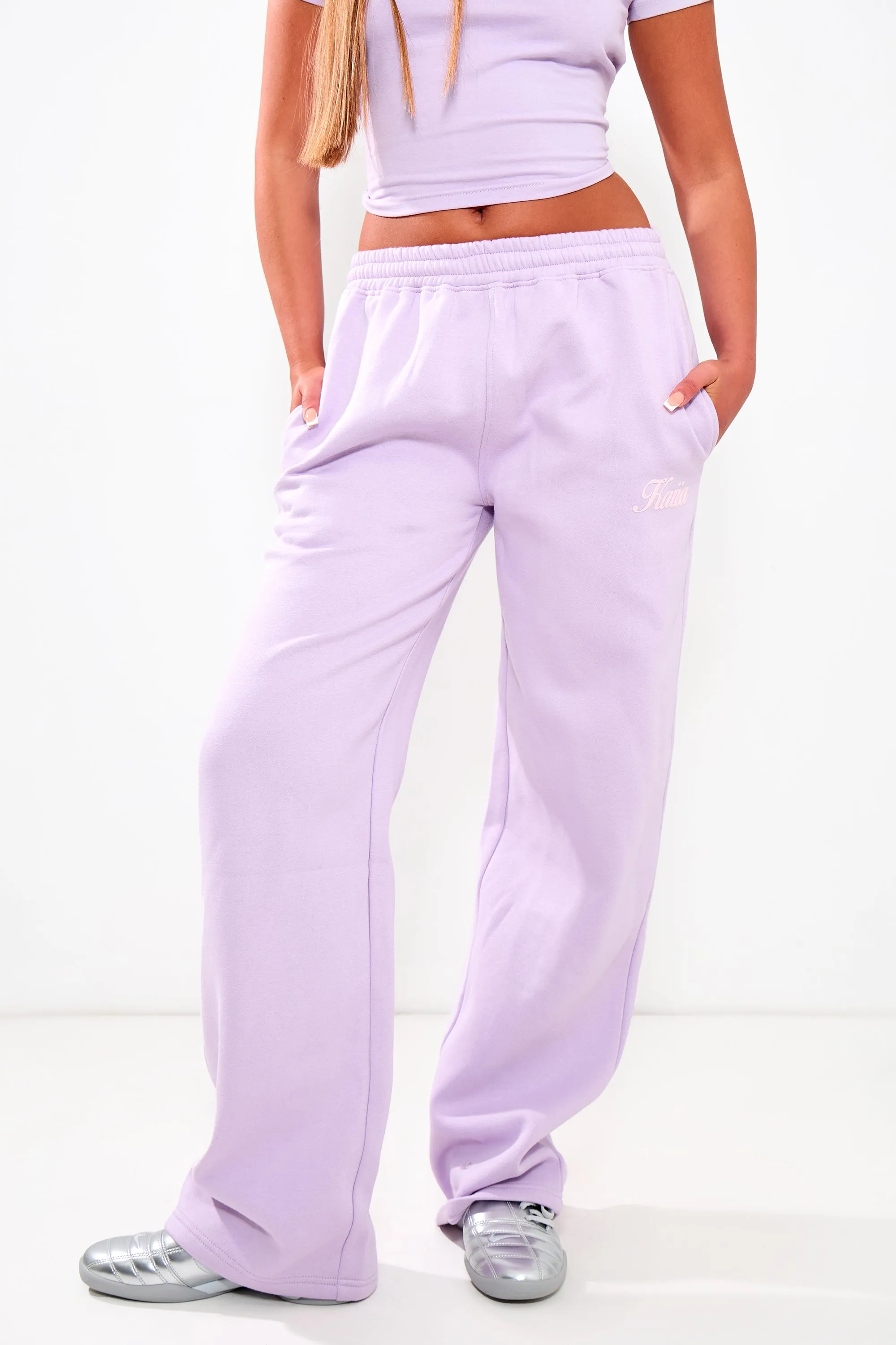 Kaiia Wide Leg Joggers Lilac & Pink sold by Kaiia the label product image thumbnail 2