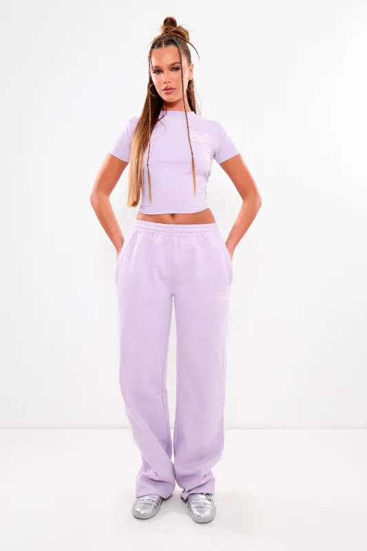 Kaiia Wide Leg Joggers Lilac & Pink made by Kaiia the label
