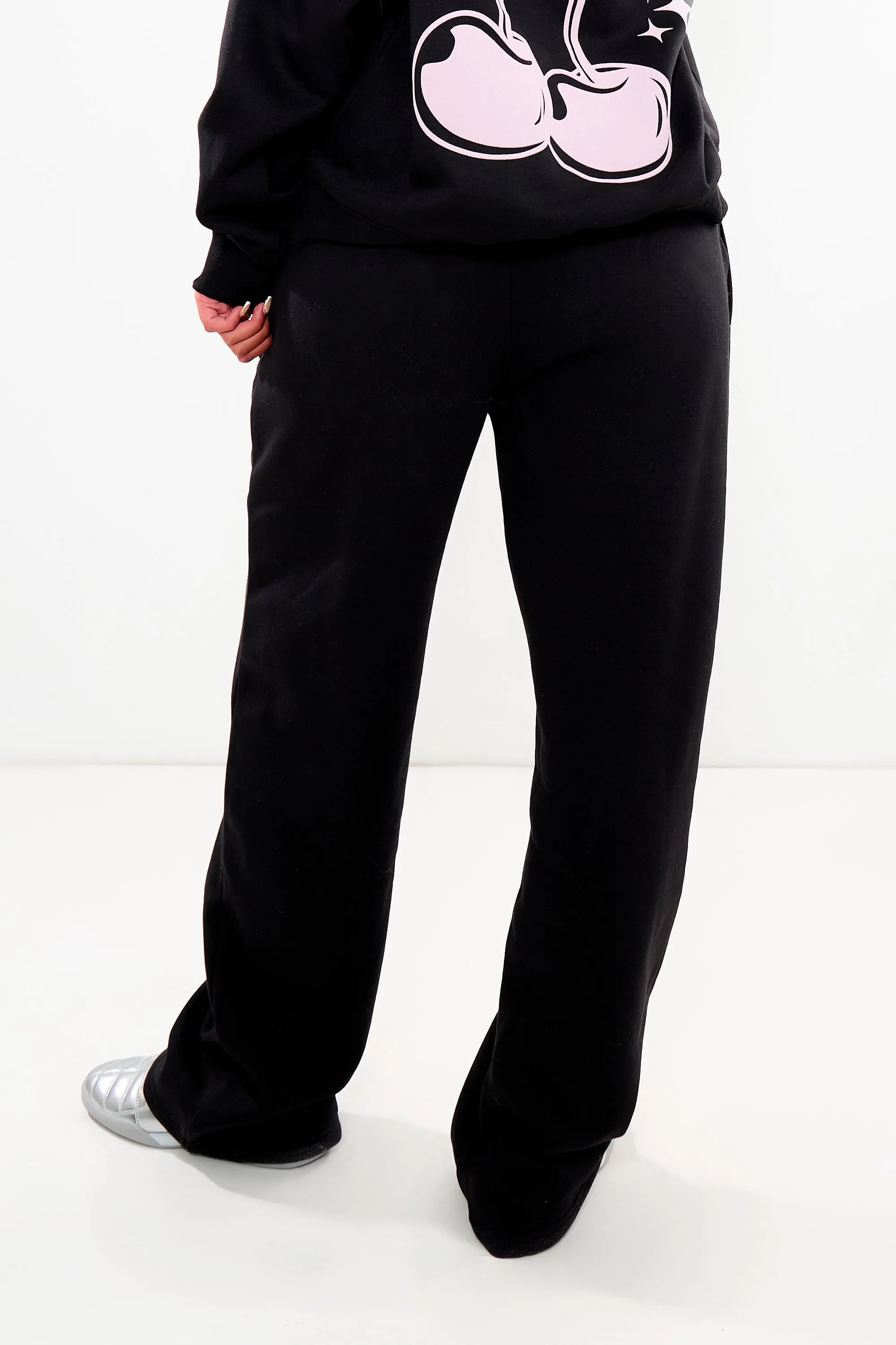 Kaiia Wide Leg Joggers Black & Pink sold by Kaiia the label product image thumbnail 4