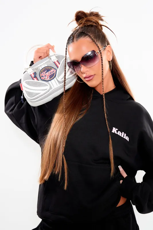 Kaiia Cherry Graphic Oversized Hoodie Black & Pink made by Kaiia the label
