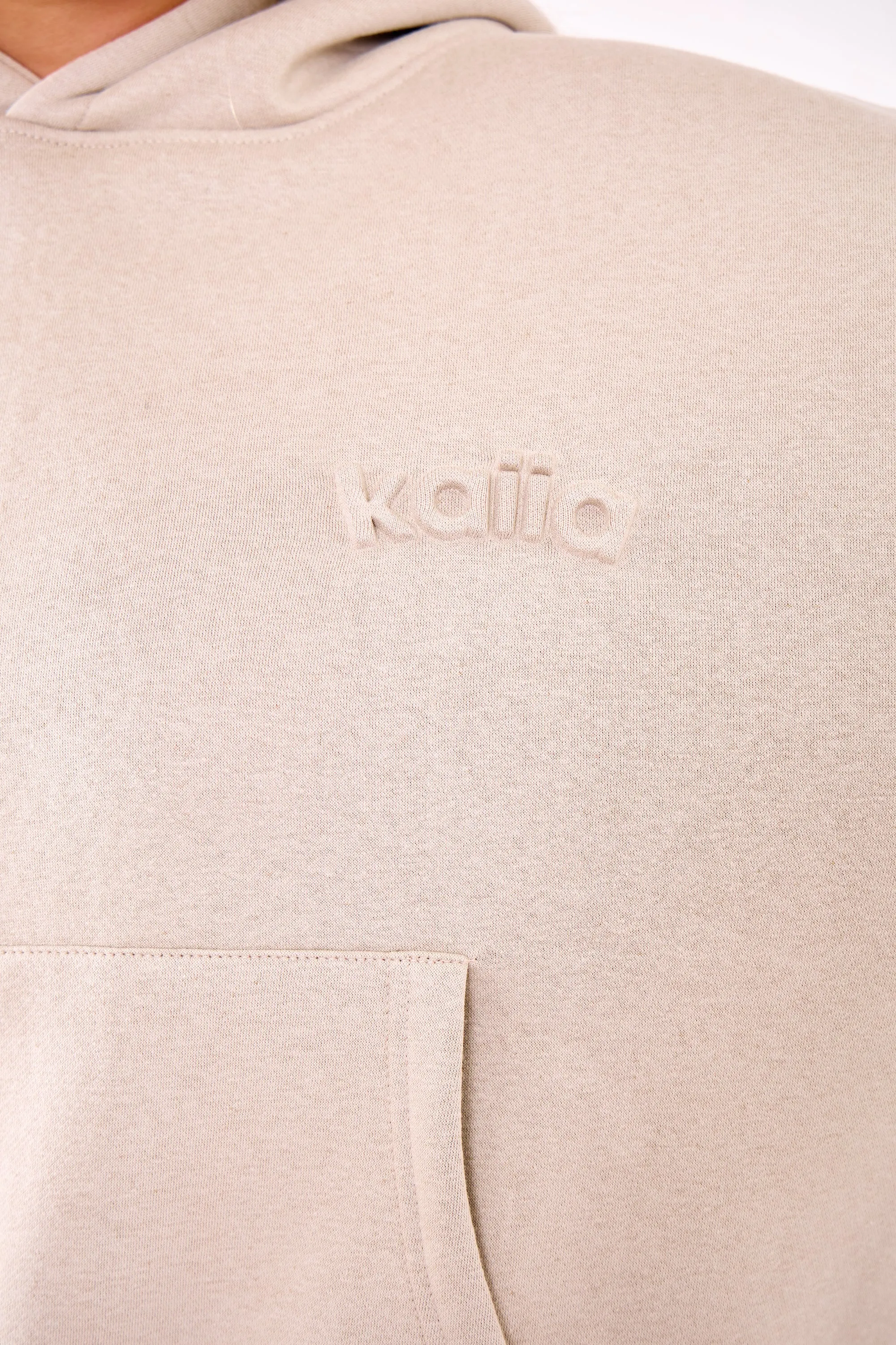 Kaiia Embossed Logo Oversized Hoodie Ash Taupe sold by Kaiia the label product image thumbnail 2