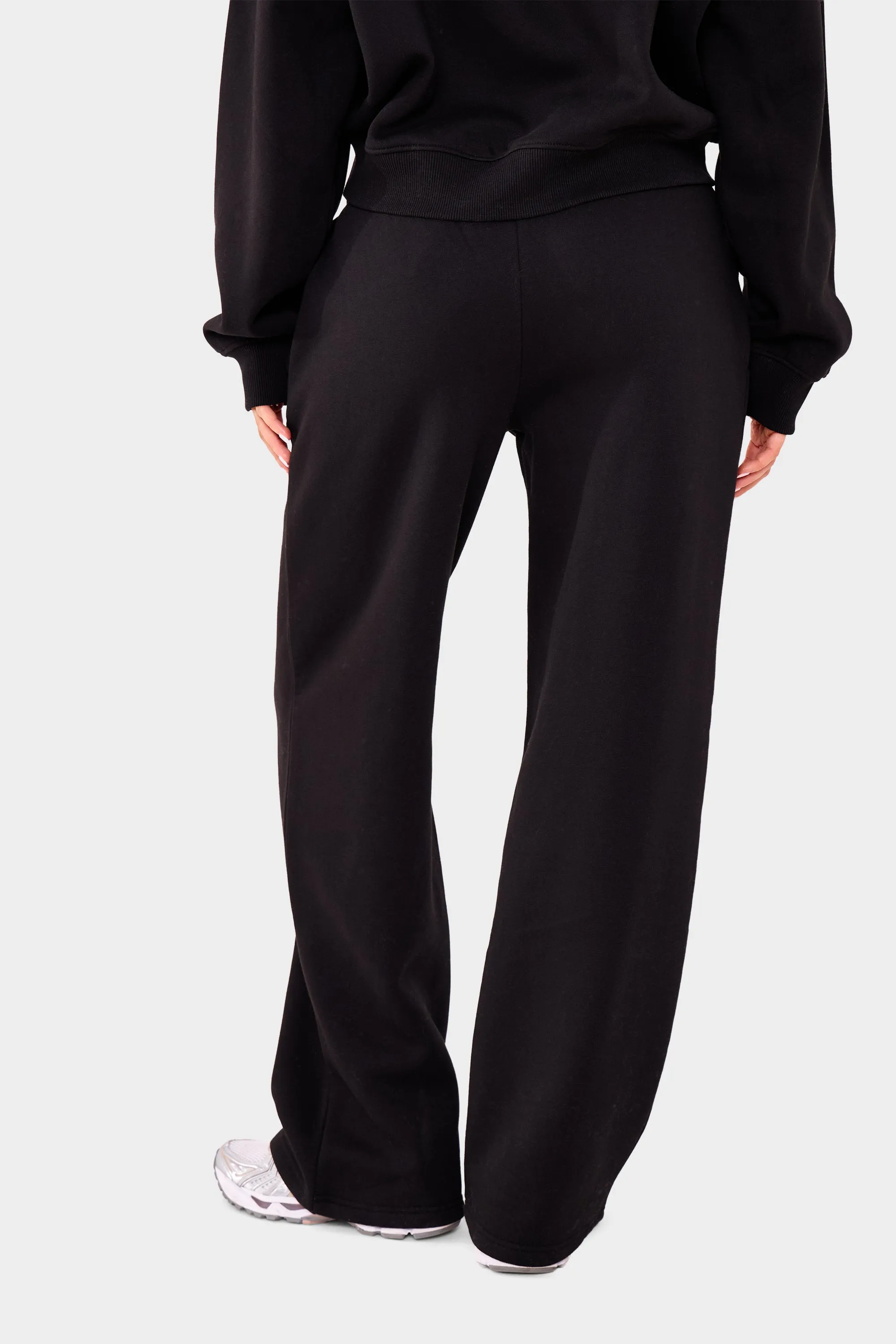Kaiia Embossed Logo Wide Leg Joggers Black sold by Kaiia the label product image thumbnail 3