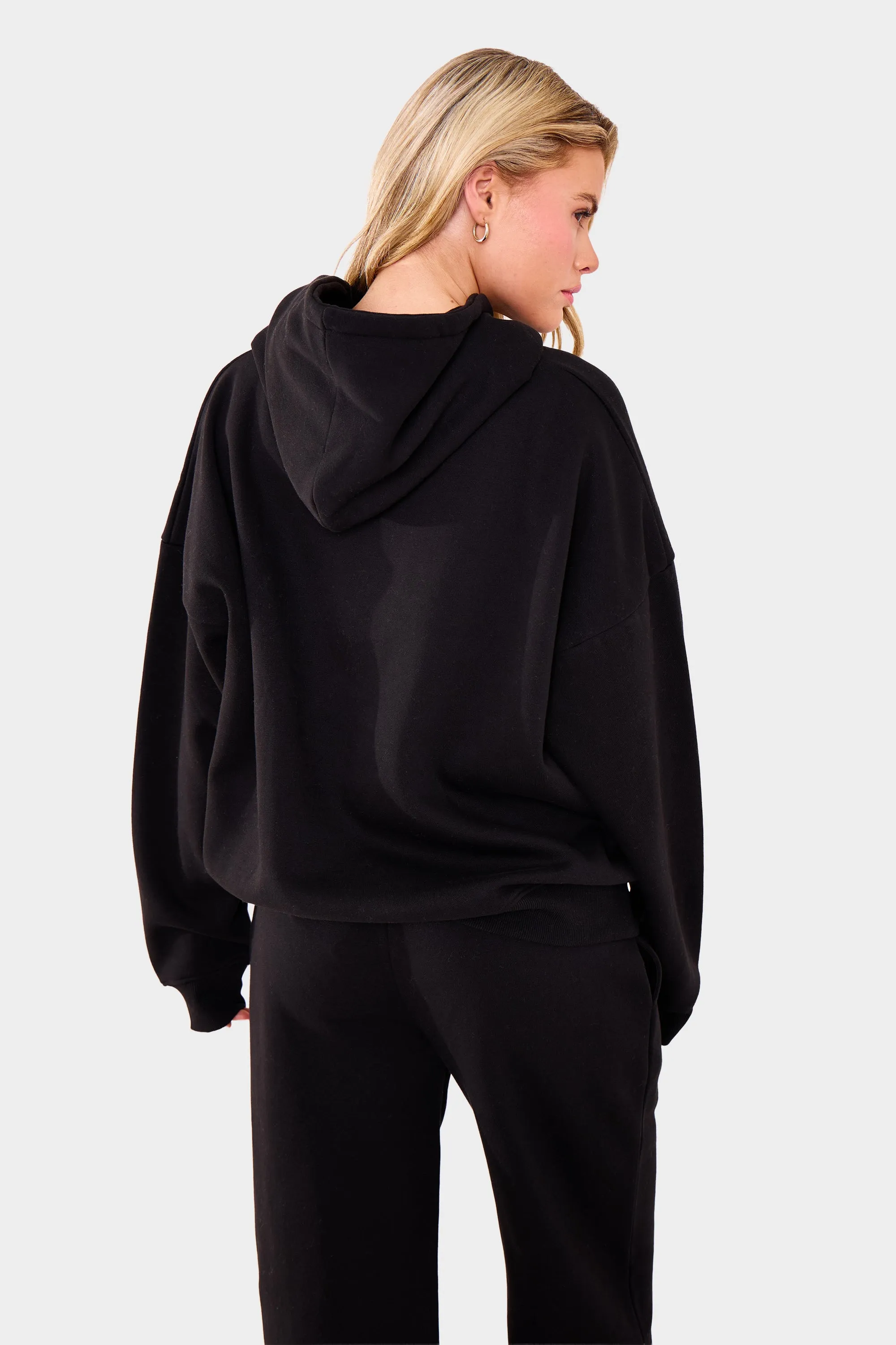 Kaiia Embossed Logo Oversized Hoodie Black sold by Kaiia the label product image thumbnail 4