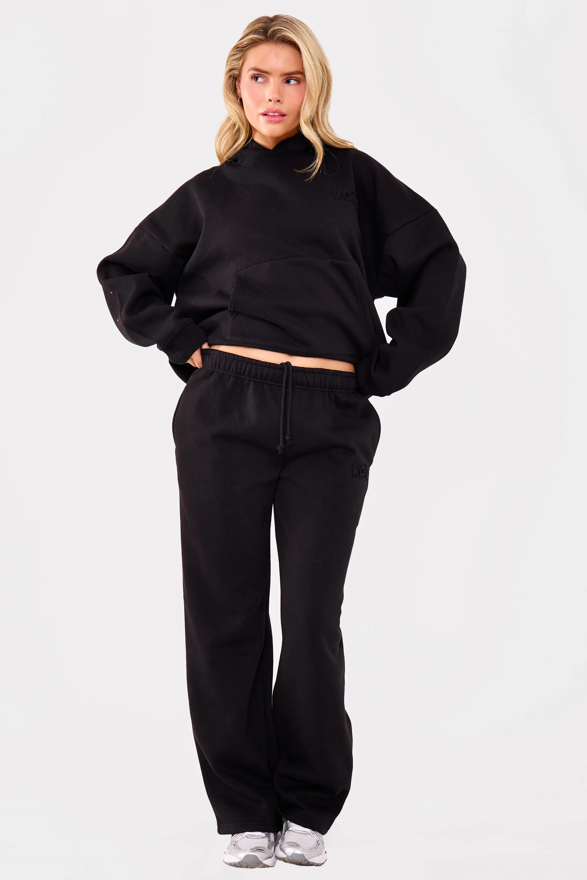 Kaiia Embossed Logo Oversized Hoodie Black sold by Kaiia the label product image thumbnail 3