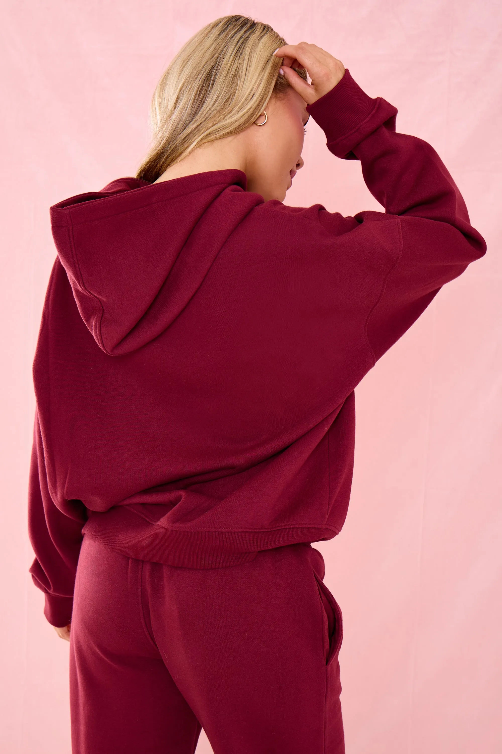 Kaiia Slogan Oversized Hoodie Warm Berry sold by Kaiia the label product image thumbnail 4