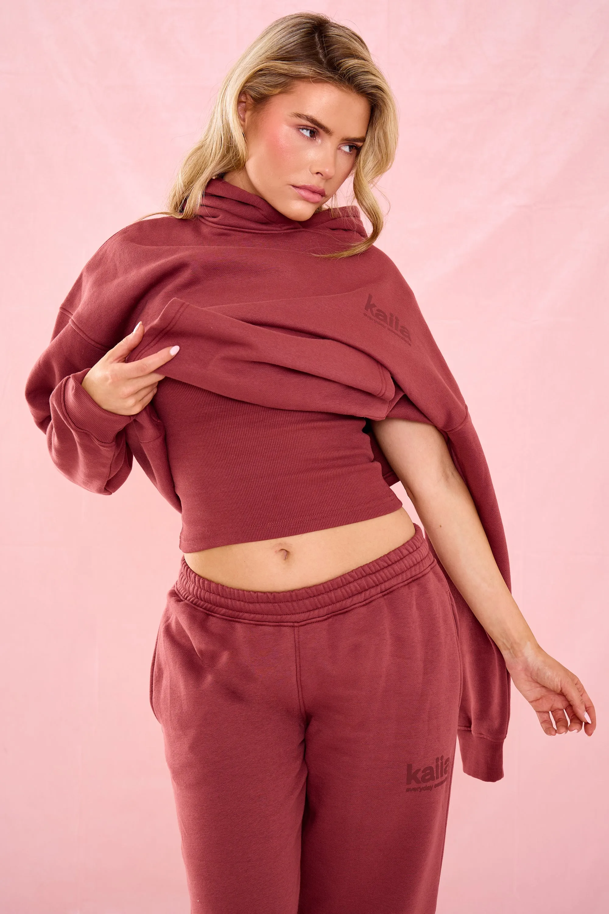 Kaiia Matte Slogan Oversized Hoodie Toast sold by Kaiia the label product image thumbnail 4