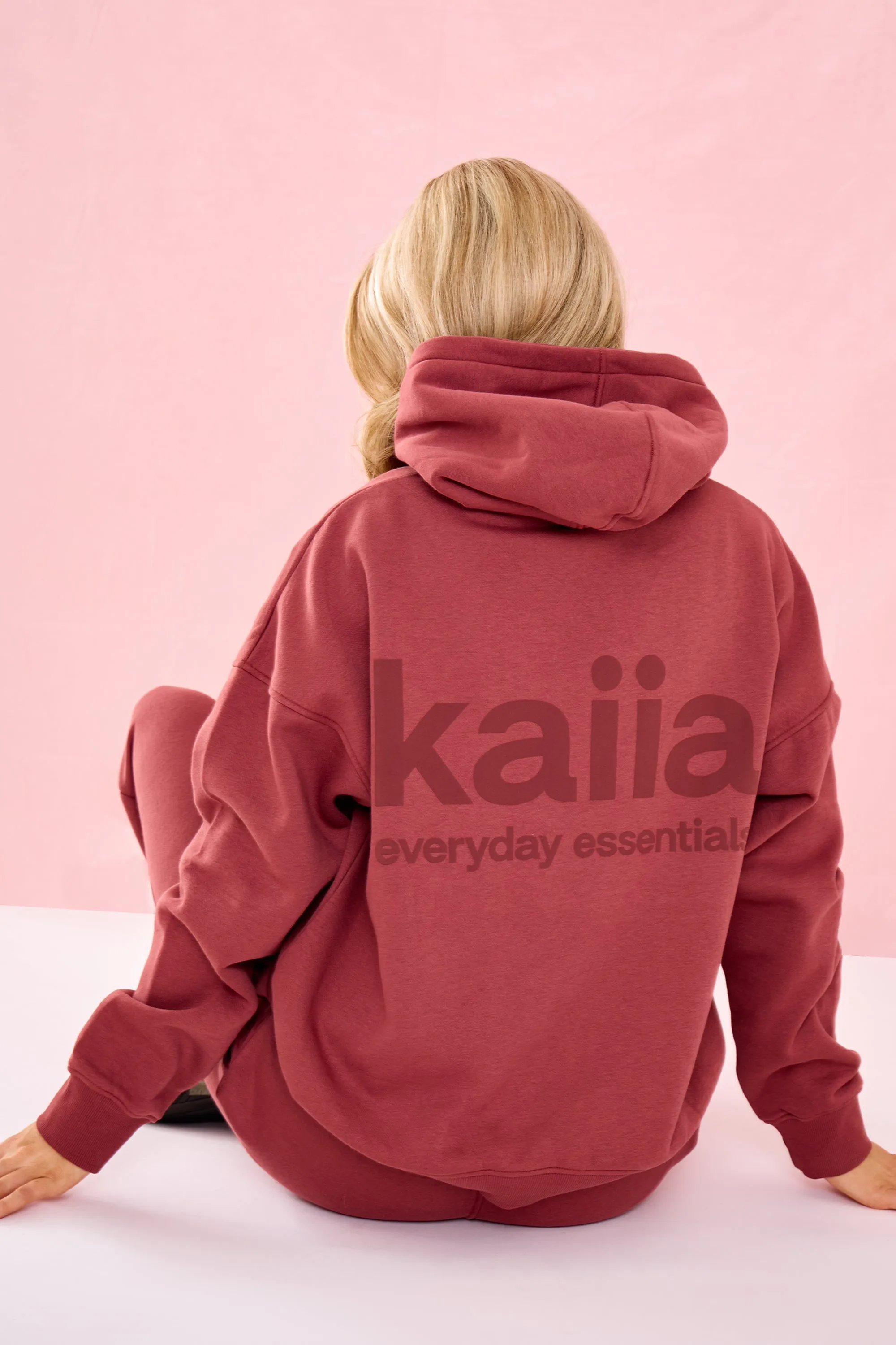 Kaiia Matte Slogan Oversized Hoodie Toast sold by Kaiia the label product image thumbnail 2