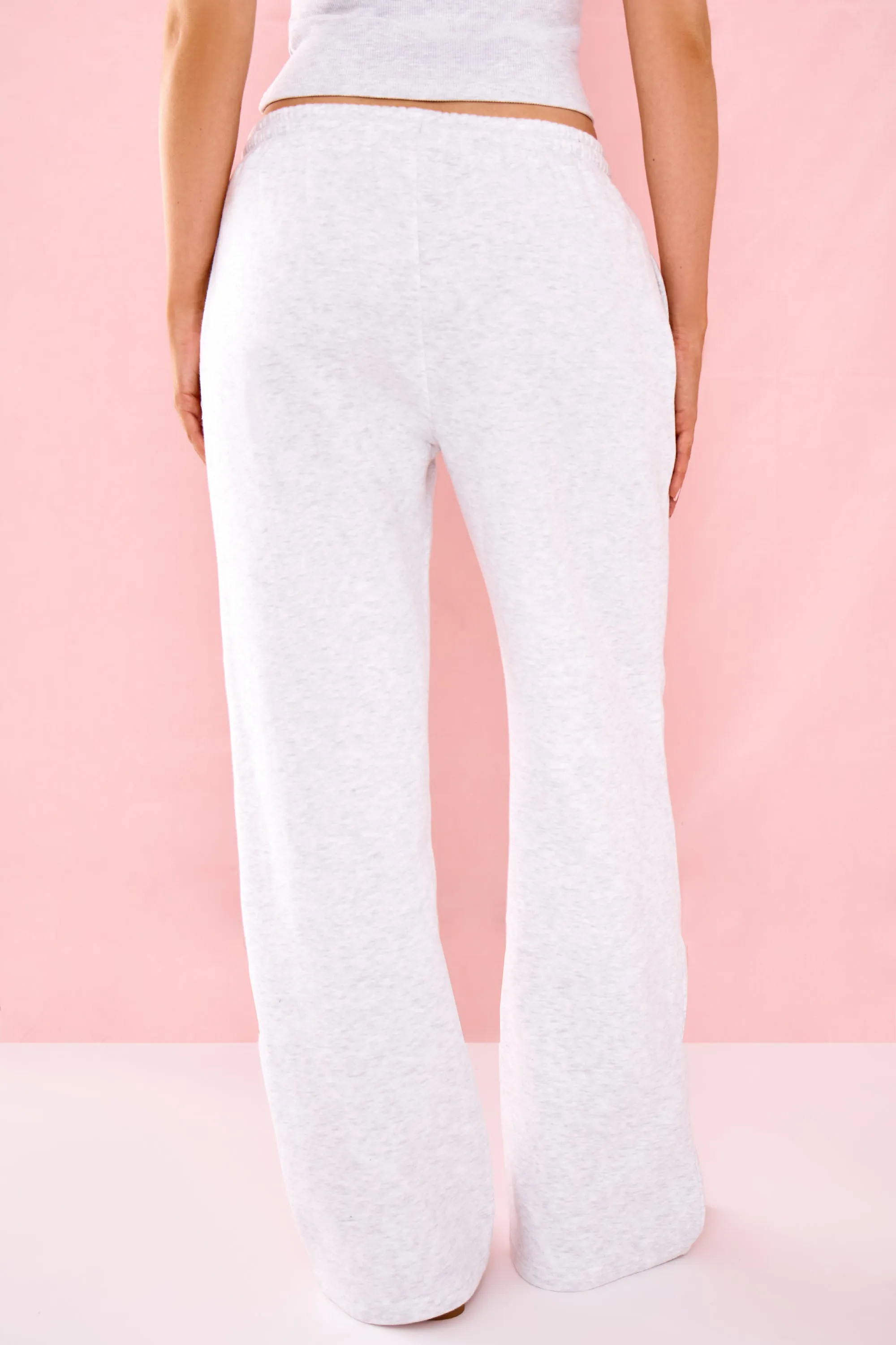Kaiia Bubble Graphic Wide Leg Joggers Light Grey Marl & Pink sold by Kaiia the label product image thumbnail 4