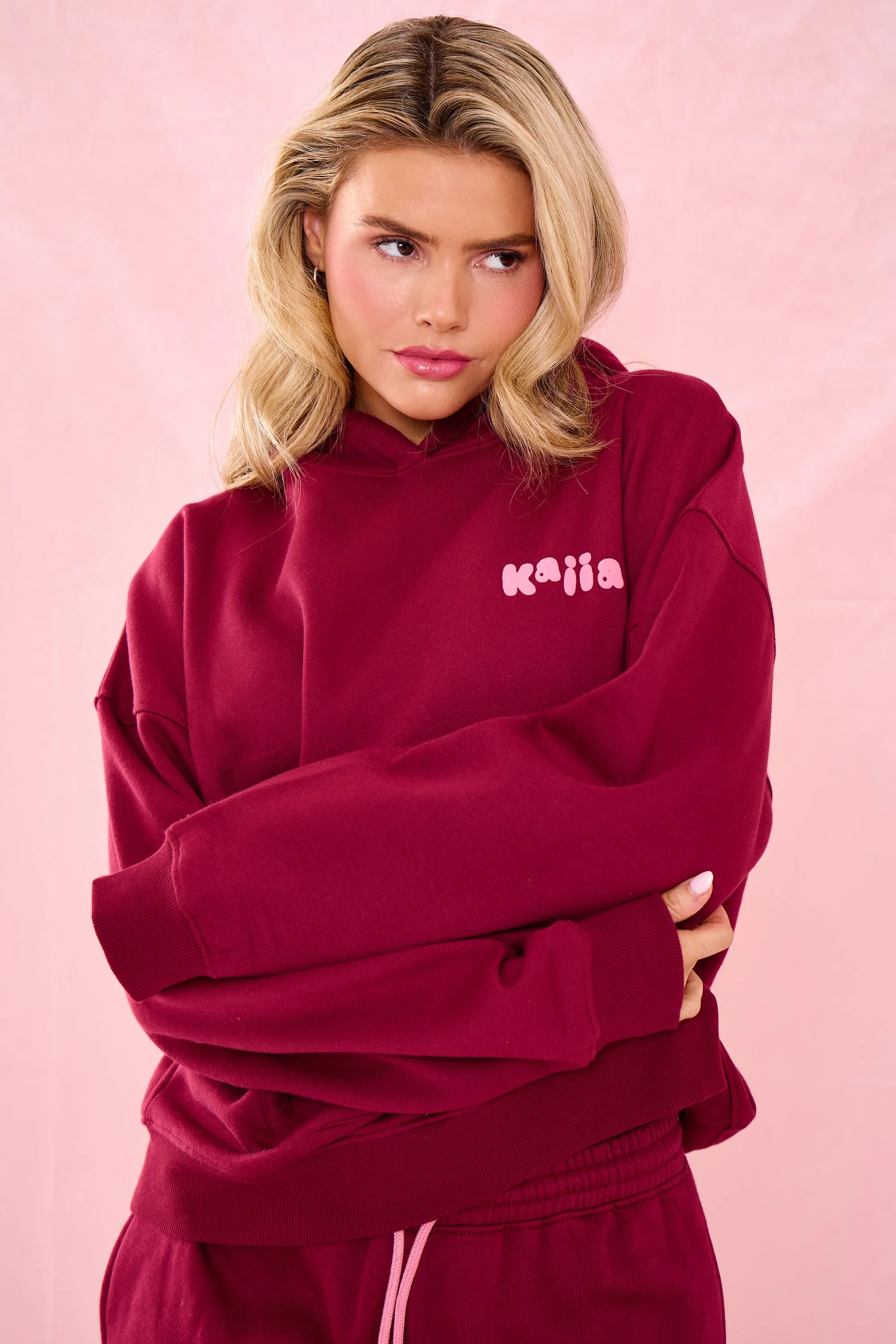 Kaiia Bubble Graphic Oversized Hoodie Raspberry Jelly sold by Kaiia the label product image thumbnail 4