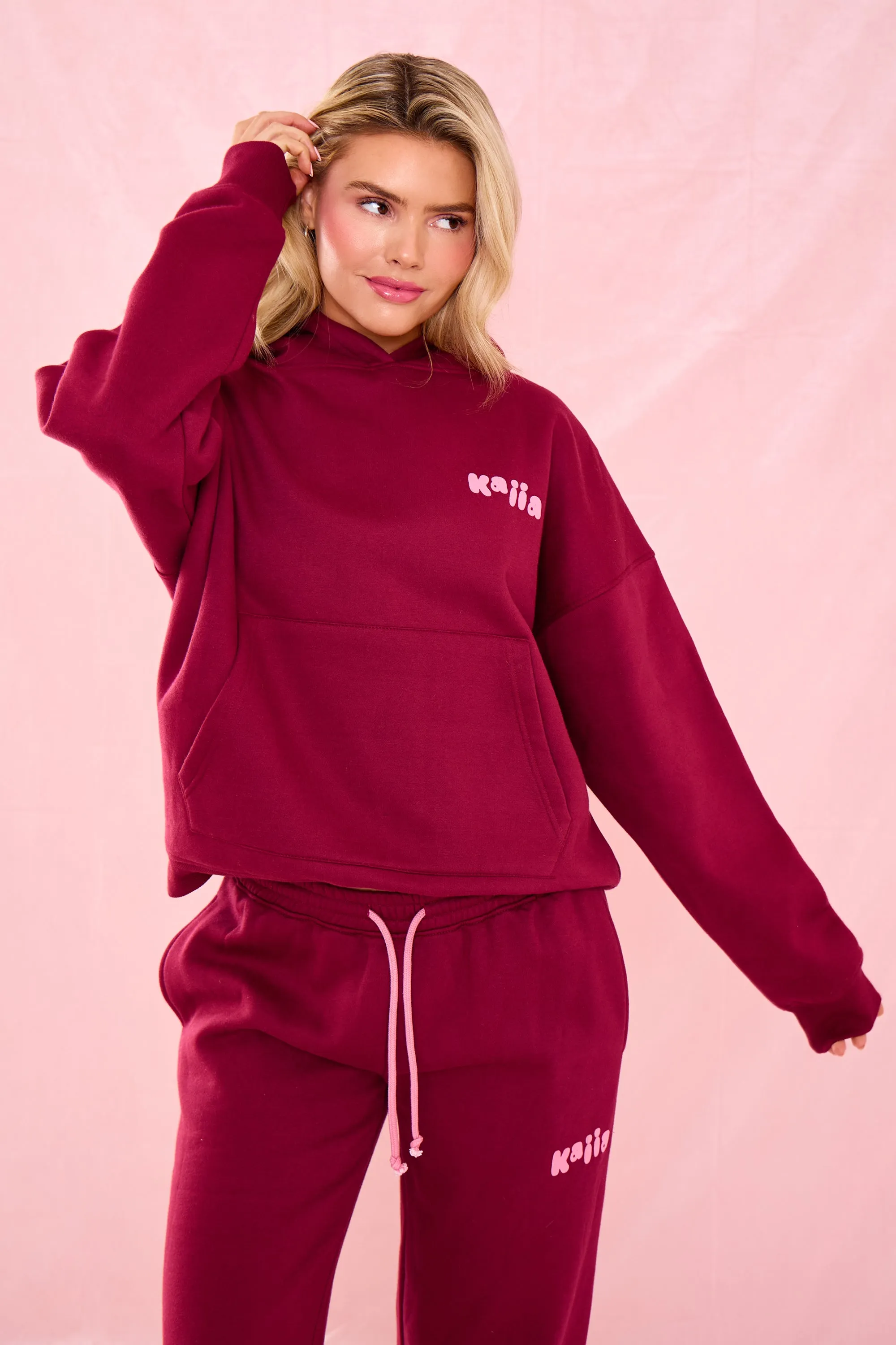 Kaiia Bubble Graphic Oversized Hoodie Raspberry Jelly sold by Kaiia the label product image thumbnail 2
