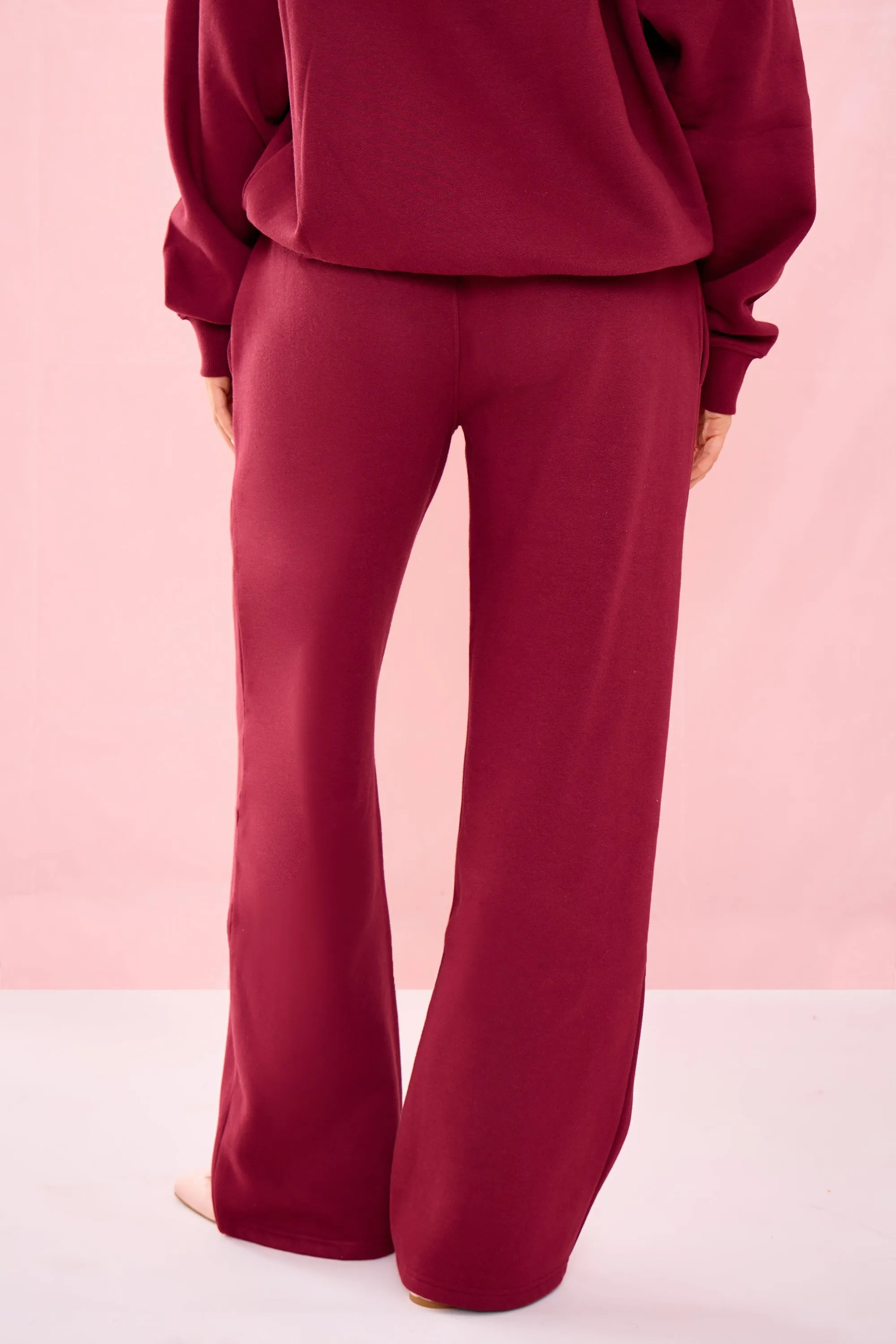 Kaiia Mid Rise Wide Leg Joggers Warm Berry sold by Kaiia the label product image thumbnail 3