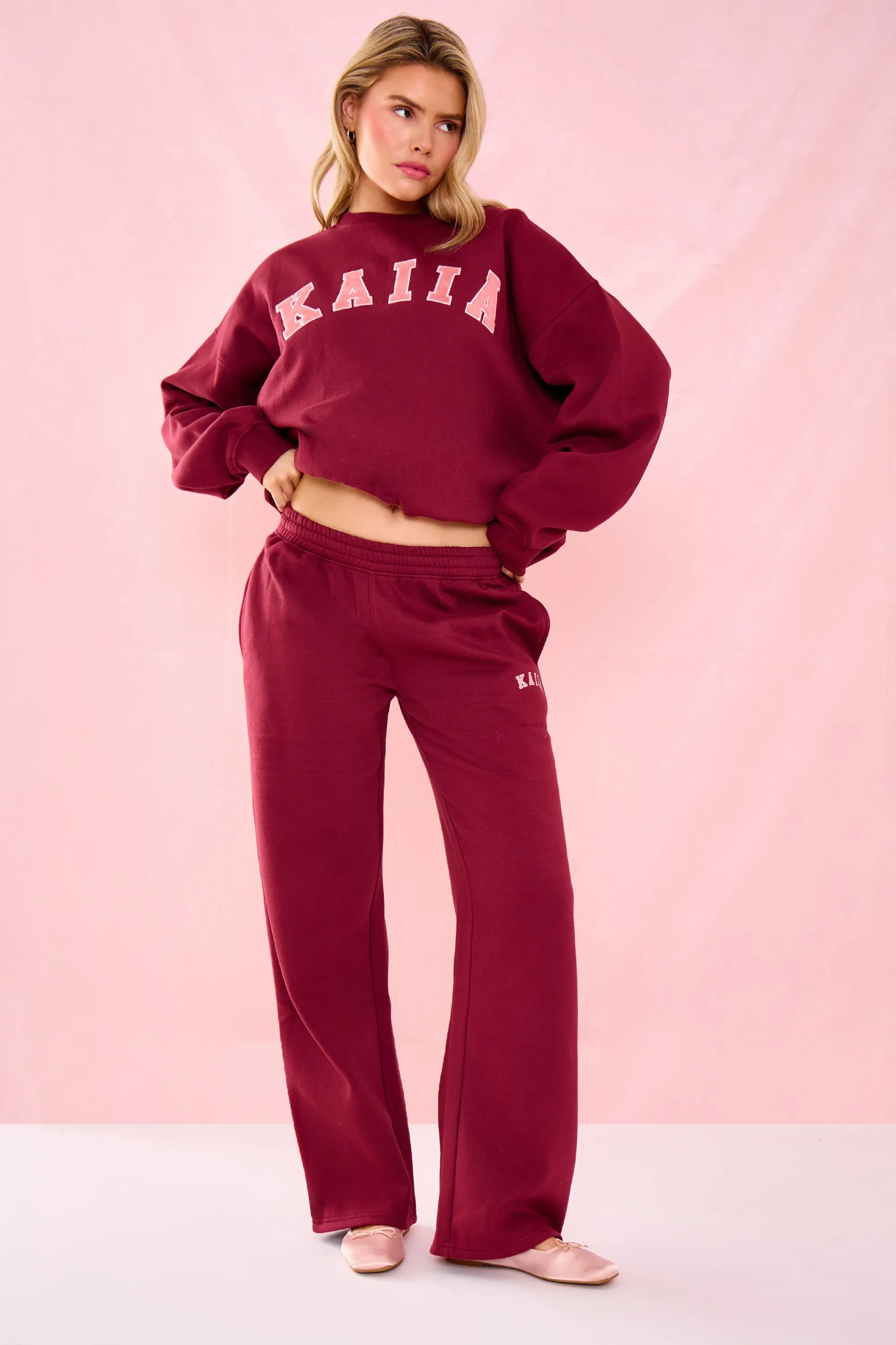 Kaiia Slogan Oversized Sweatshirt Warm Berry sold by Kaiia the label product image thumbnail 3