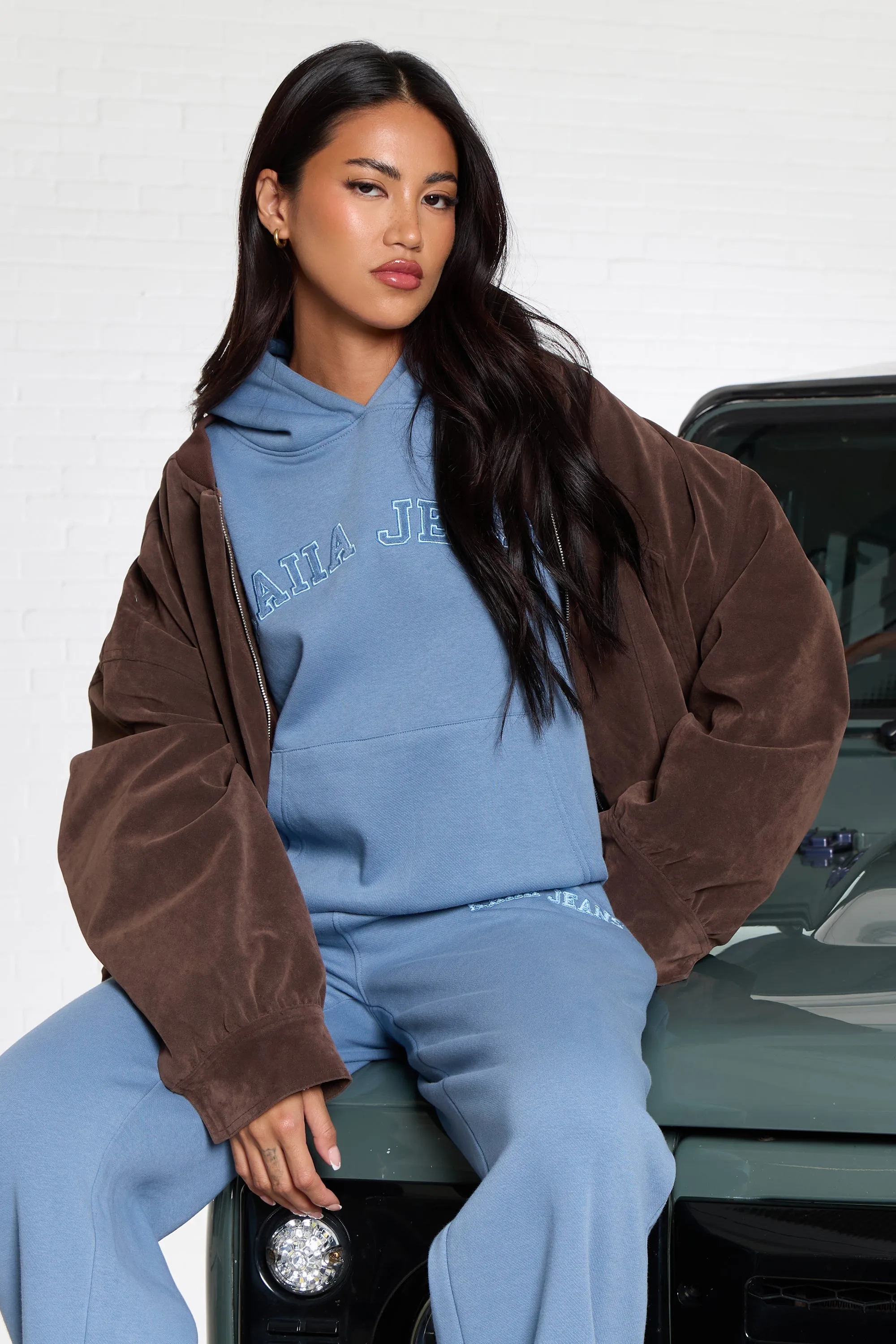 Kaiia Jeans Applique Oversized Hoodie Denim Blue sold by Kaiia the label product image thumbnail 4