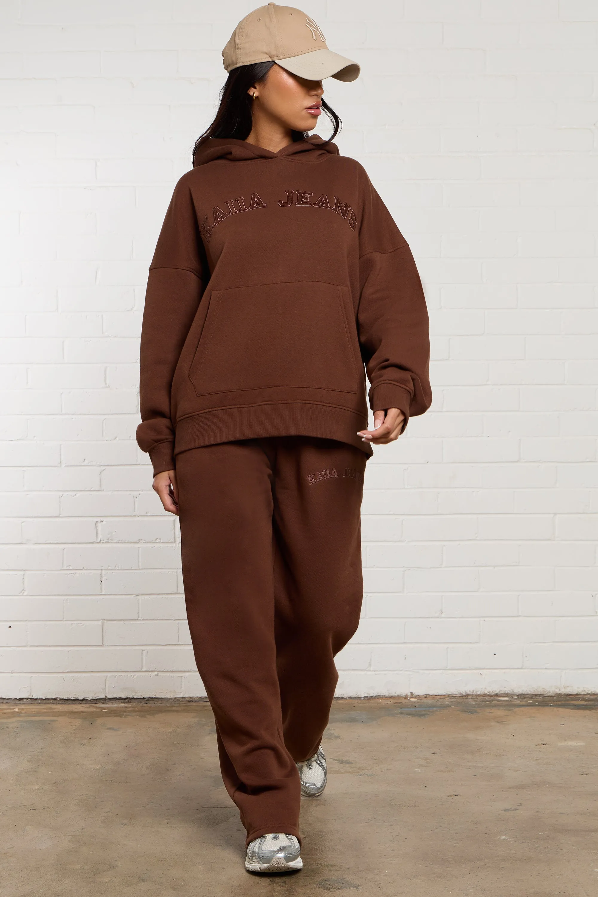 Kaiia Jeans Applique Oversized Hoodie Chestnut sold by Kaiia the label product image thumbnail 4