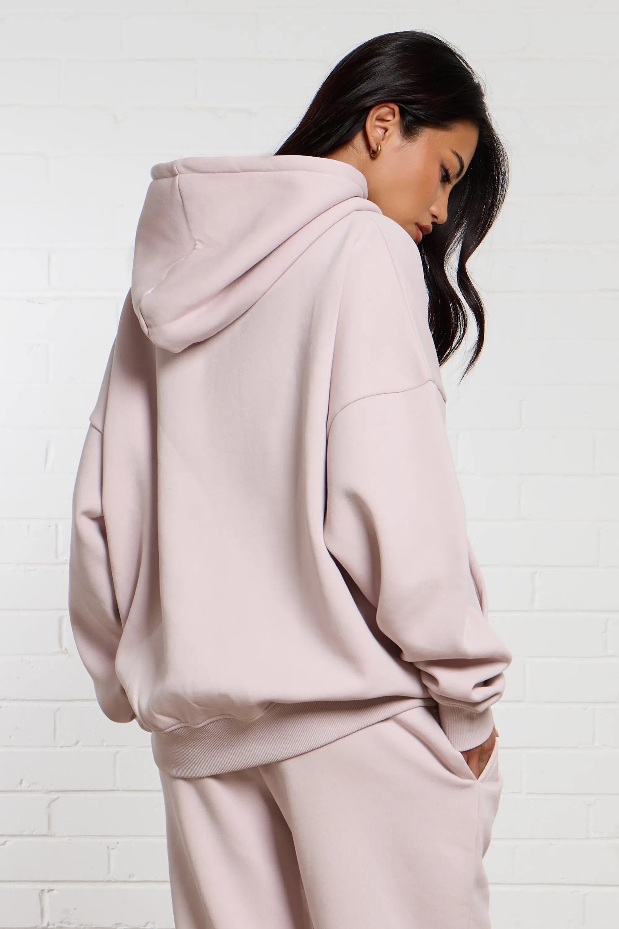 Kaiia Jeans Embossed Oversized Hoodie Pale Dusty Lilac sold by Kaiia the label product image thumbnail 3