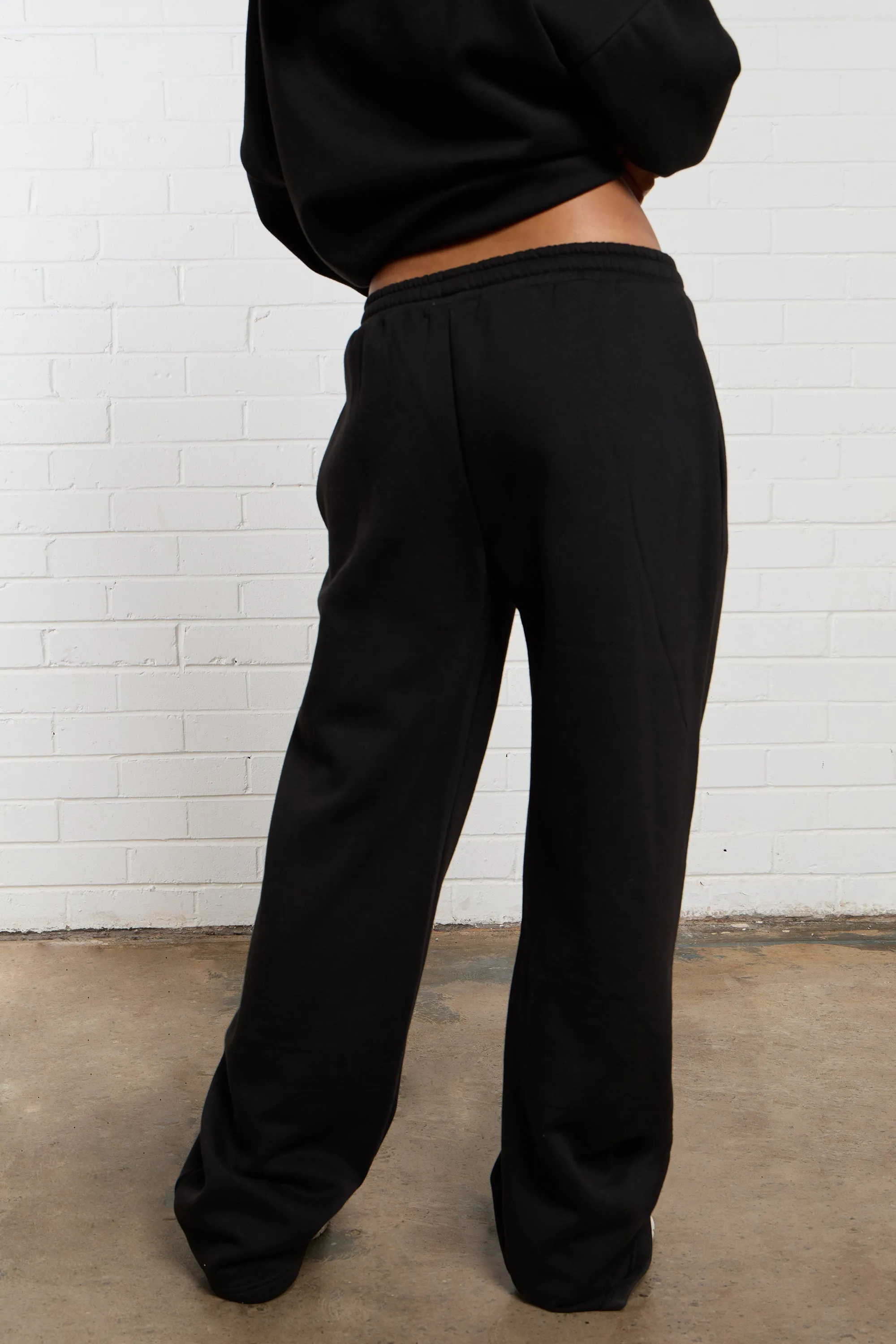 Kaiia Jeans Embossed Wide Leg Joggers Black sold by Kaiia the label product image thumbnail 4