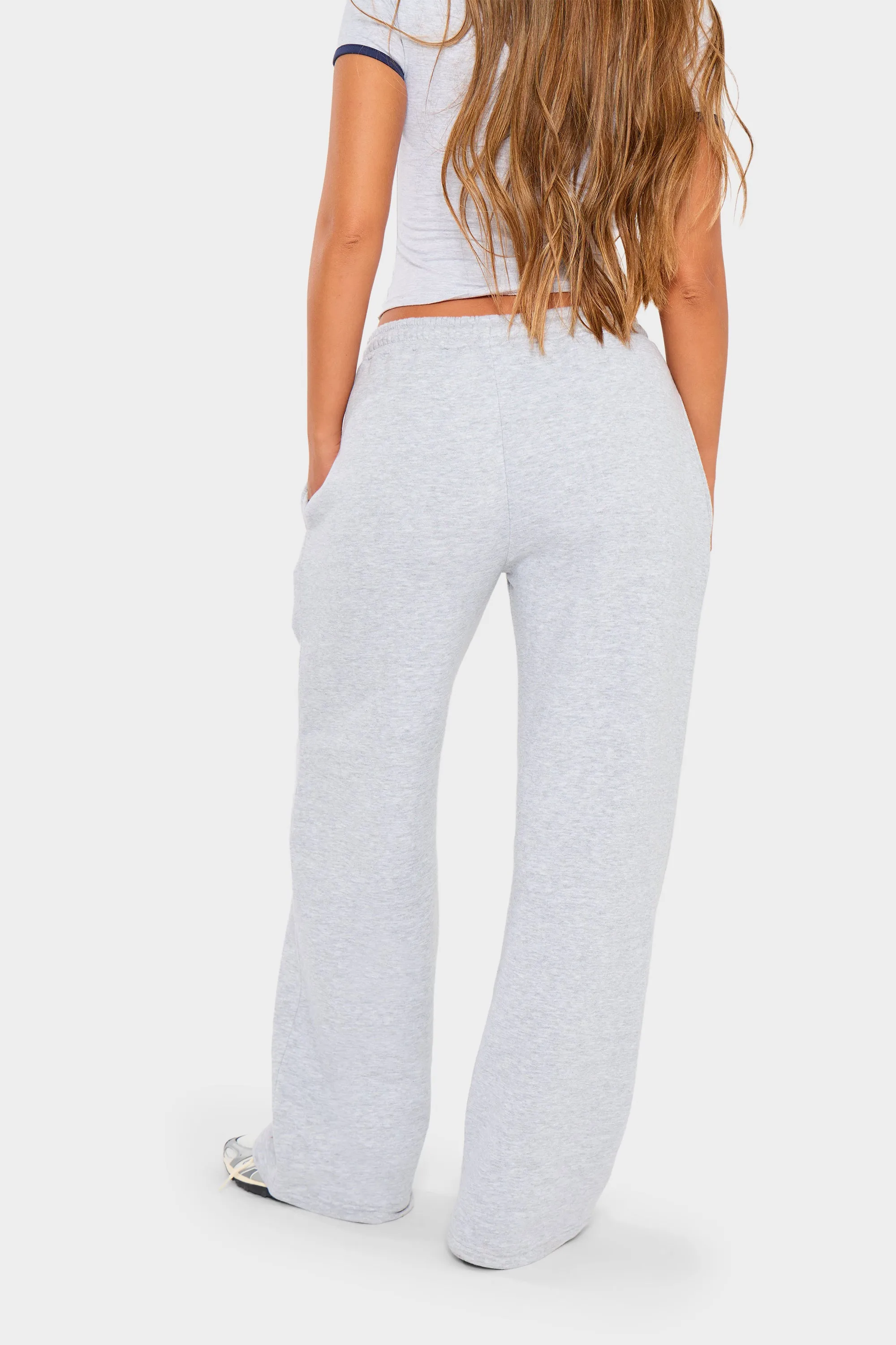 Kaiia Slogan Straight Leg Joggers Light Grey Marl & Red sold by Kaiia the label product image thumbnail 3