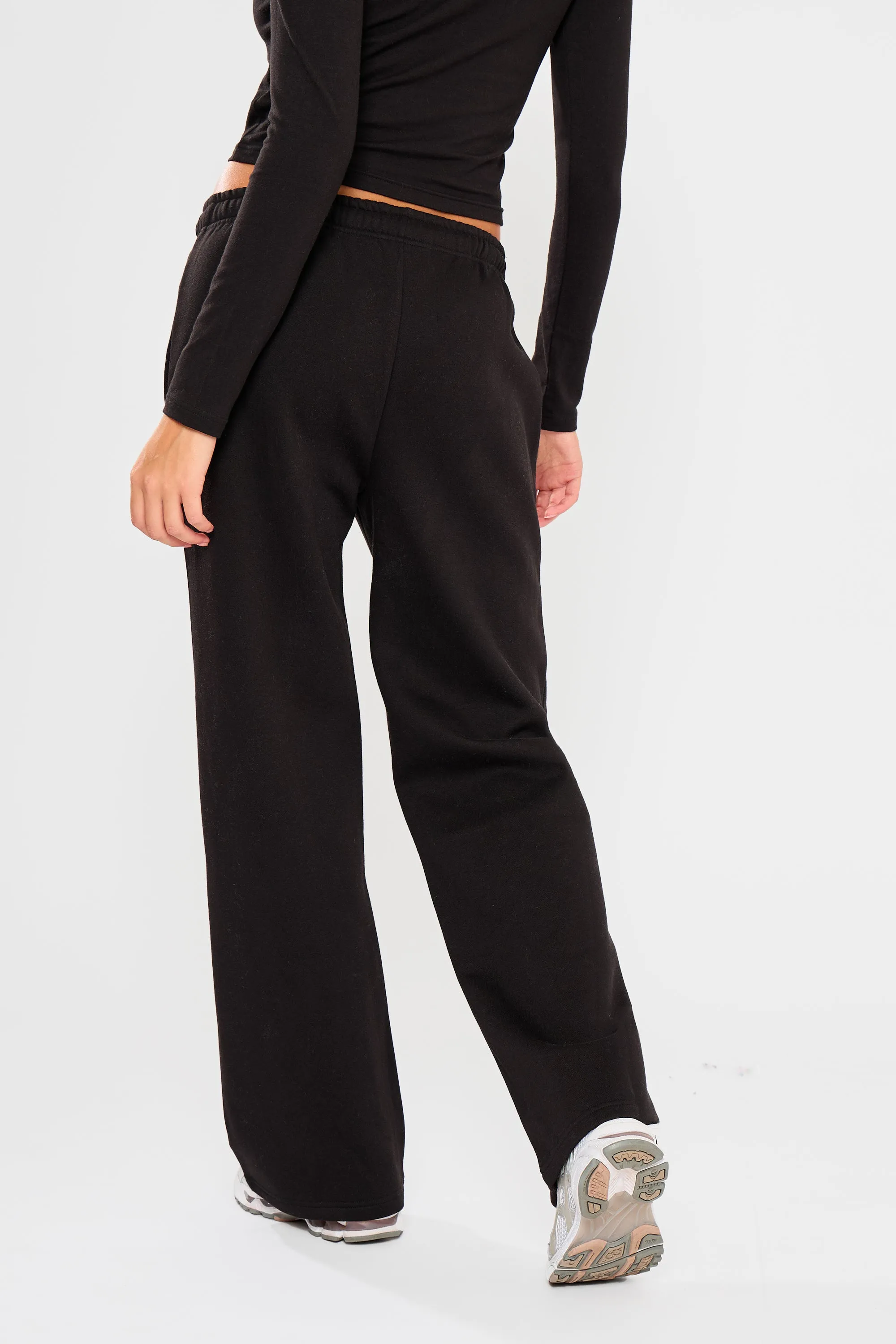 Kaiia Embossed Bubble Logo Wide Leg Joggers Black sold by Kaiia the label product image thumbnail 4