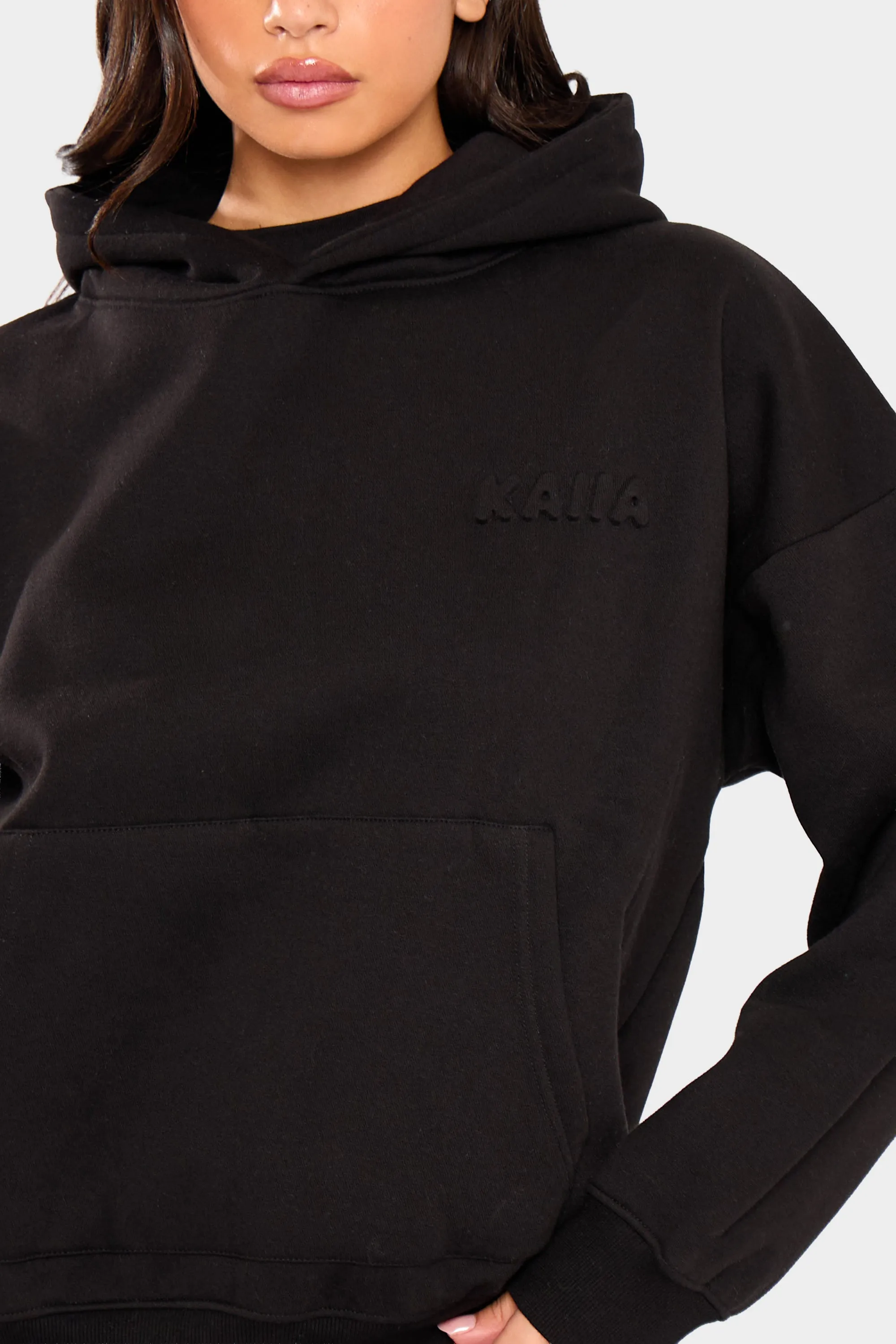 Kaiia Embossed Bubble Logo Oversized Hoodie Black sold by Kaiia the label product image thumbnail 2