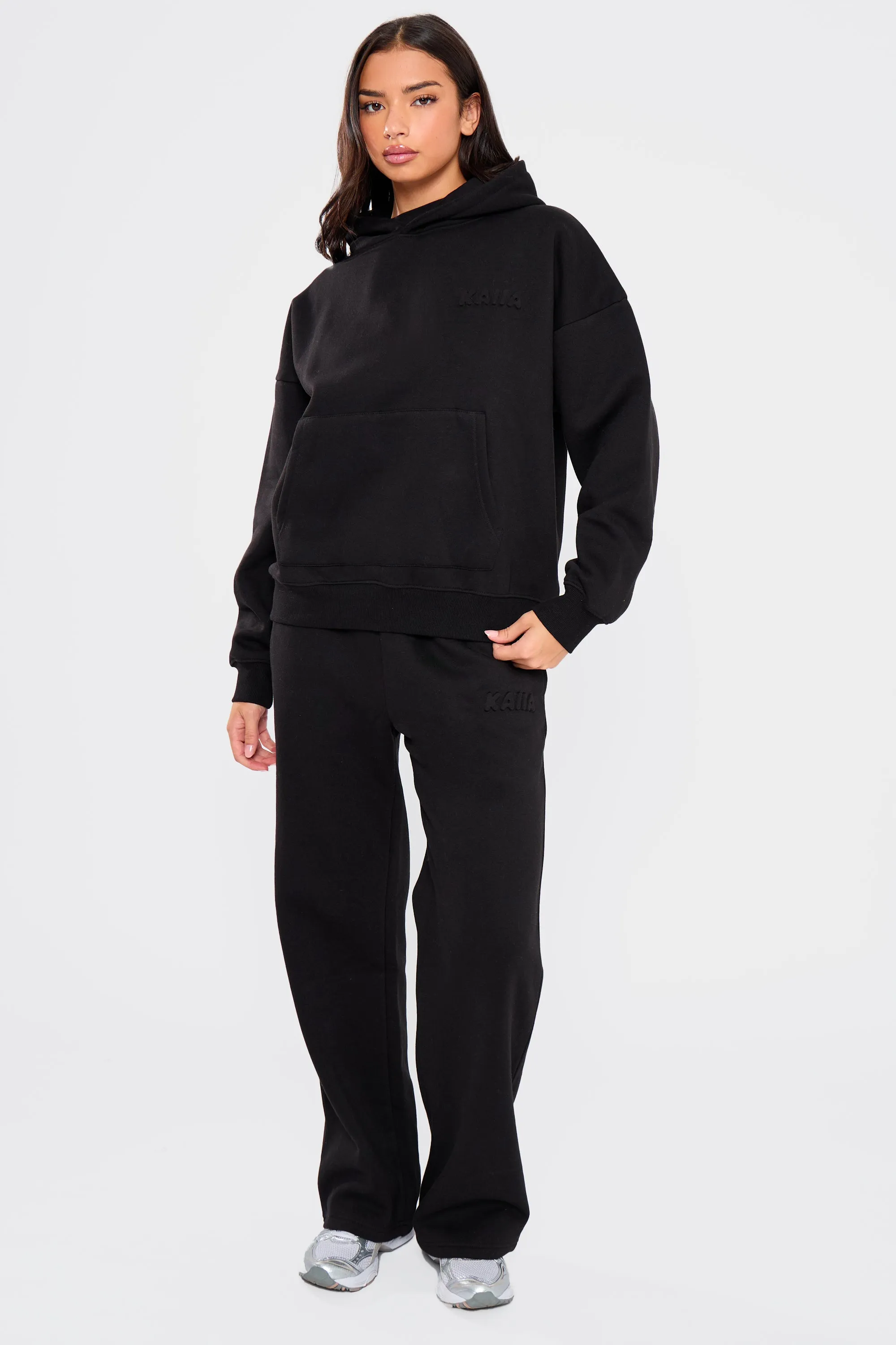 Kaiia Embossed Bubble Logo Oversized Hoodie Black sold by Kaiia the label product image thumbnail 3