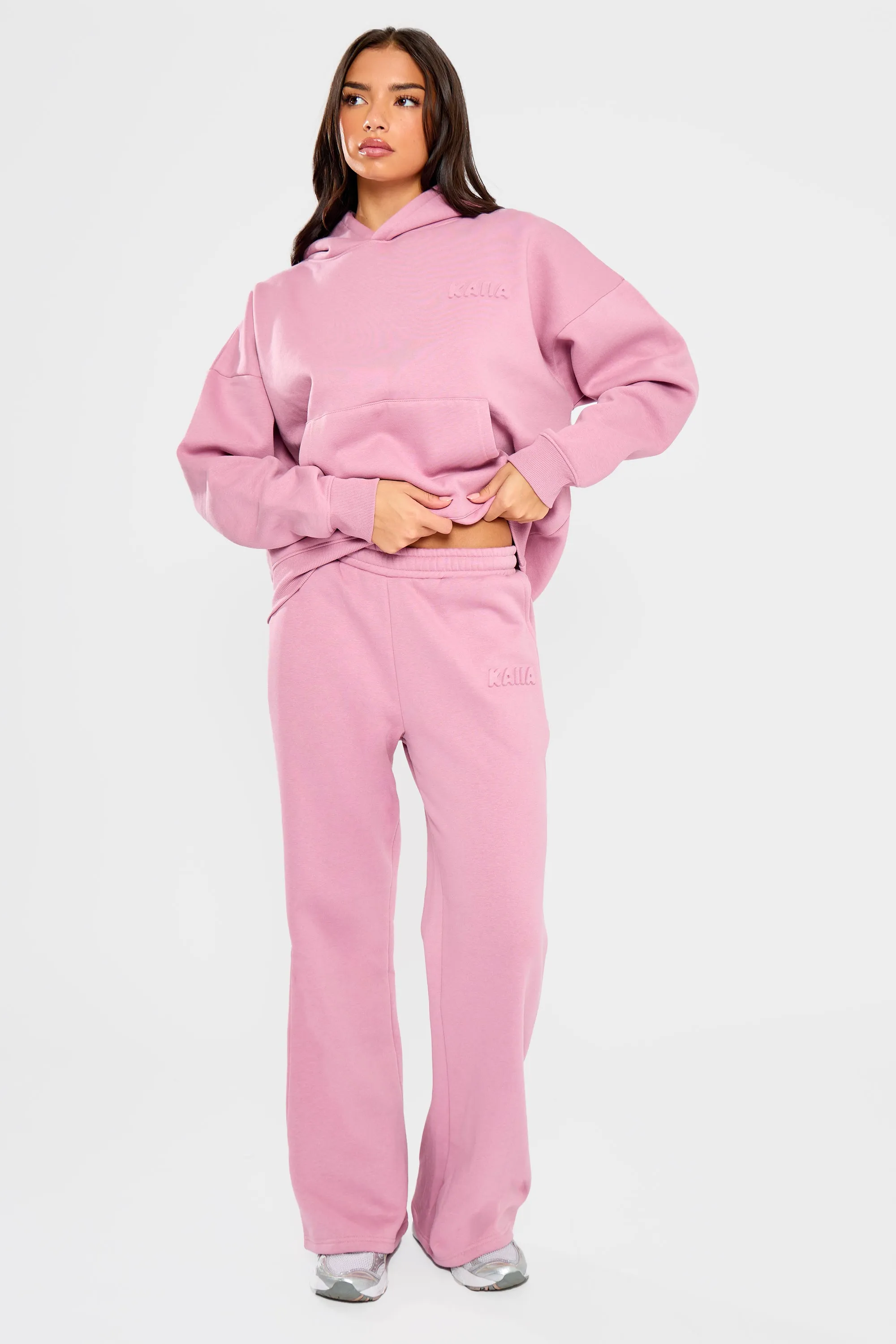 Kaiia Embossed Bubble Logo Oversized Hoodie Petal Pink sold by Kaiia the label product image thumbnail 3