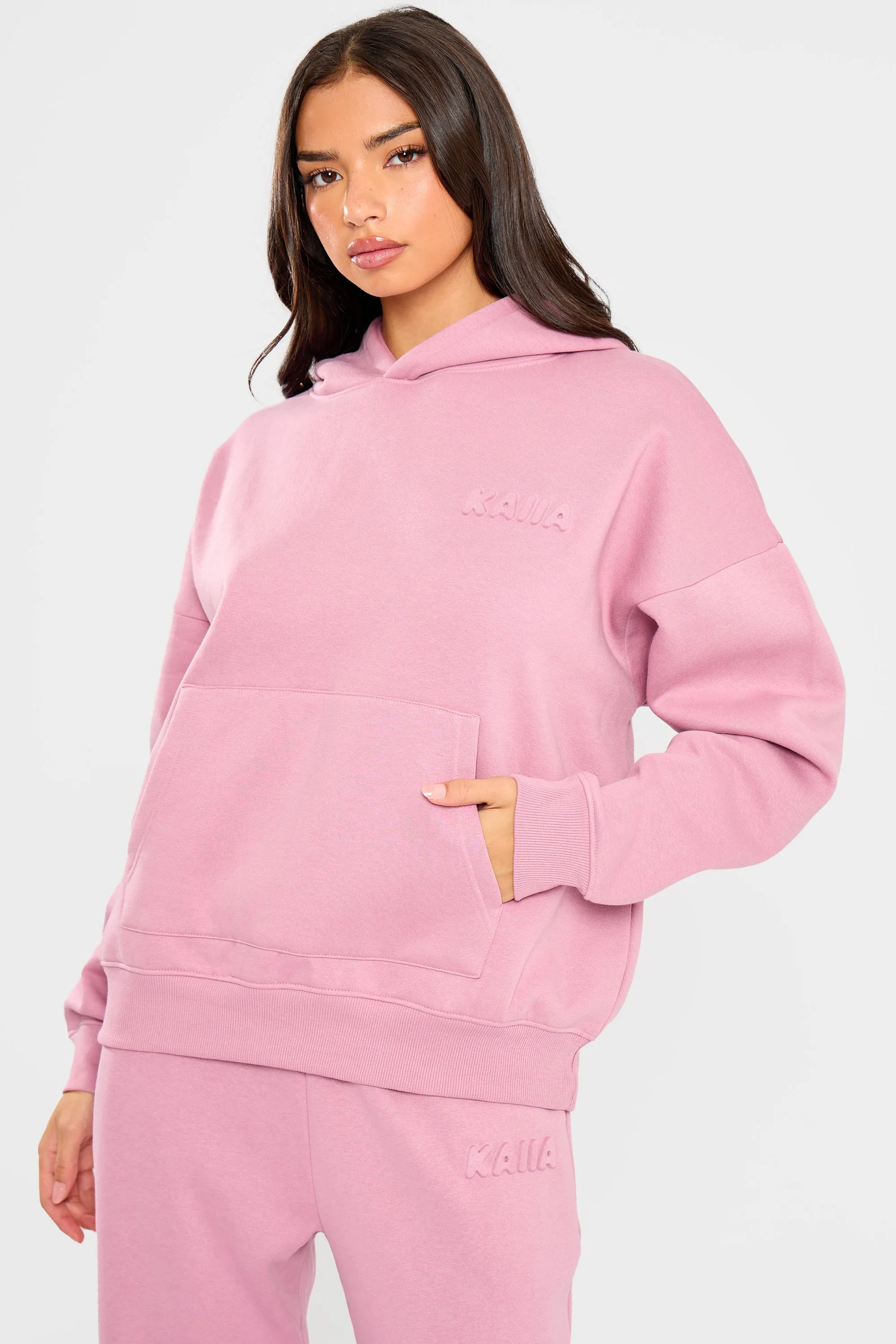 Kaiia Embossed Bubble Logo Oversized Hoodie Petal Pink sold by Kaiia the label