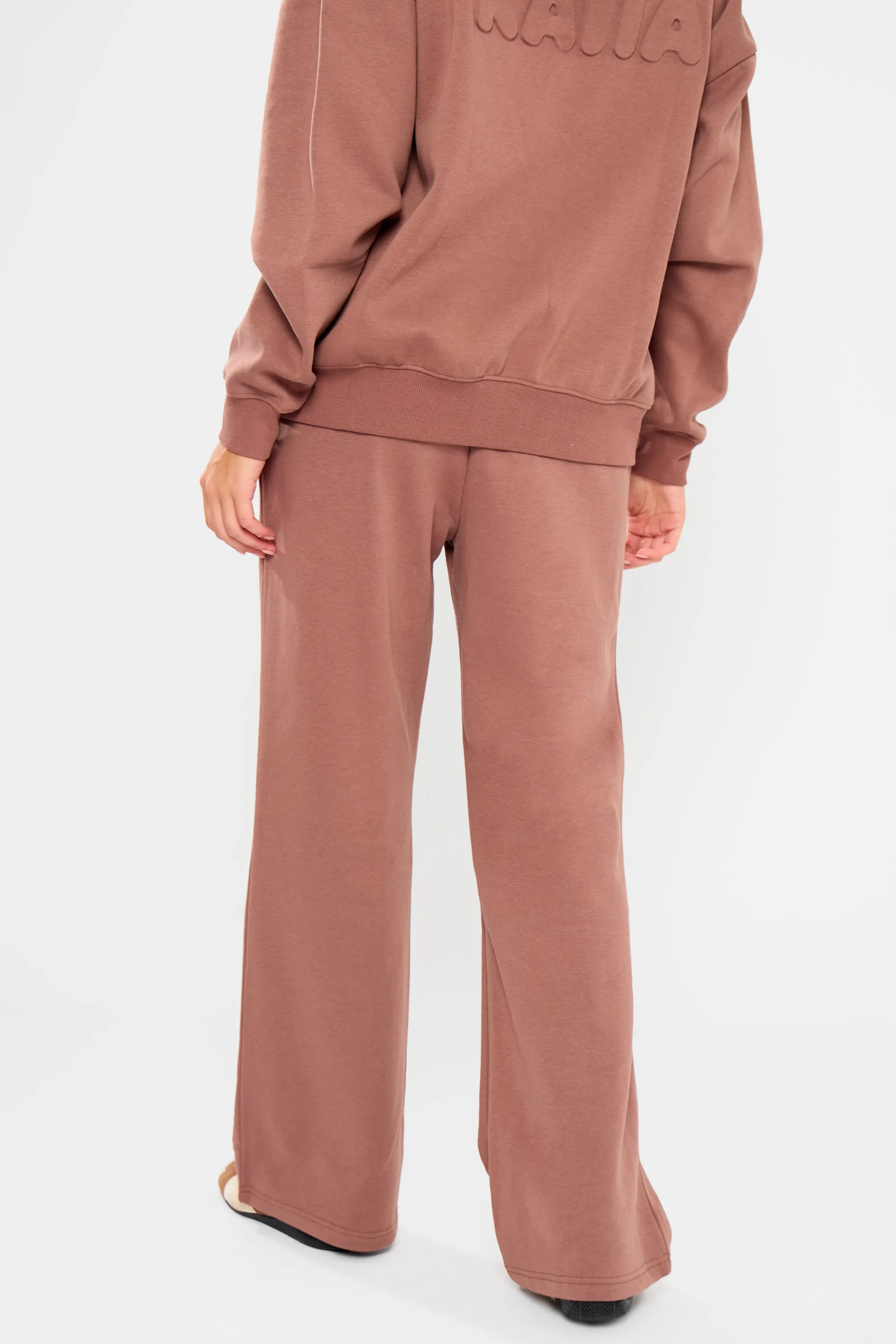 Kaiia Embossed Bubble Logo Flared Joggers Nutmeg sold by Kaiia the label product image thumbnail 5
