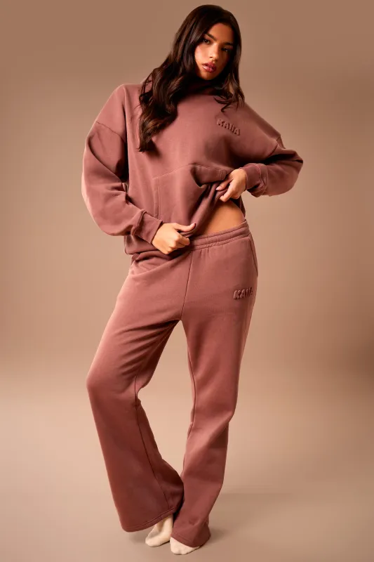 Kaiia Embossed Bubble Logo Flared Joggers Nutmeg made by Kaiia the label
