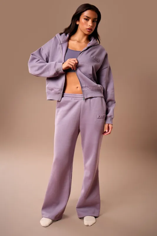 Kaiia Embossed Bubble Logo Flared Joggers Dusk made by Kaiia the label