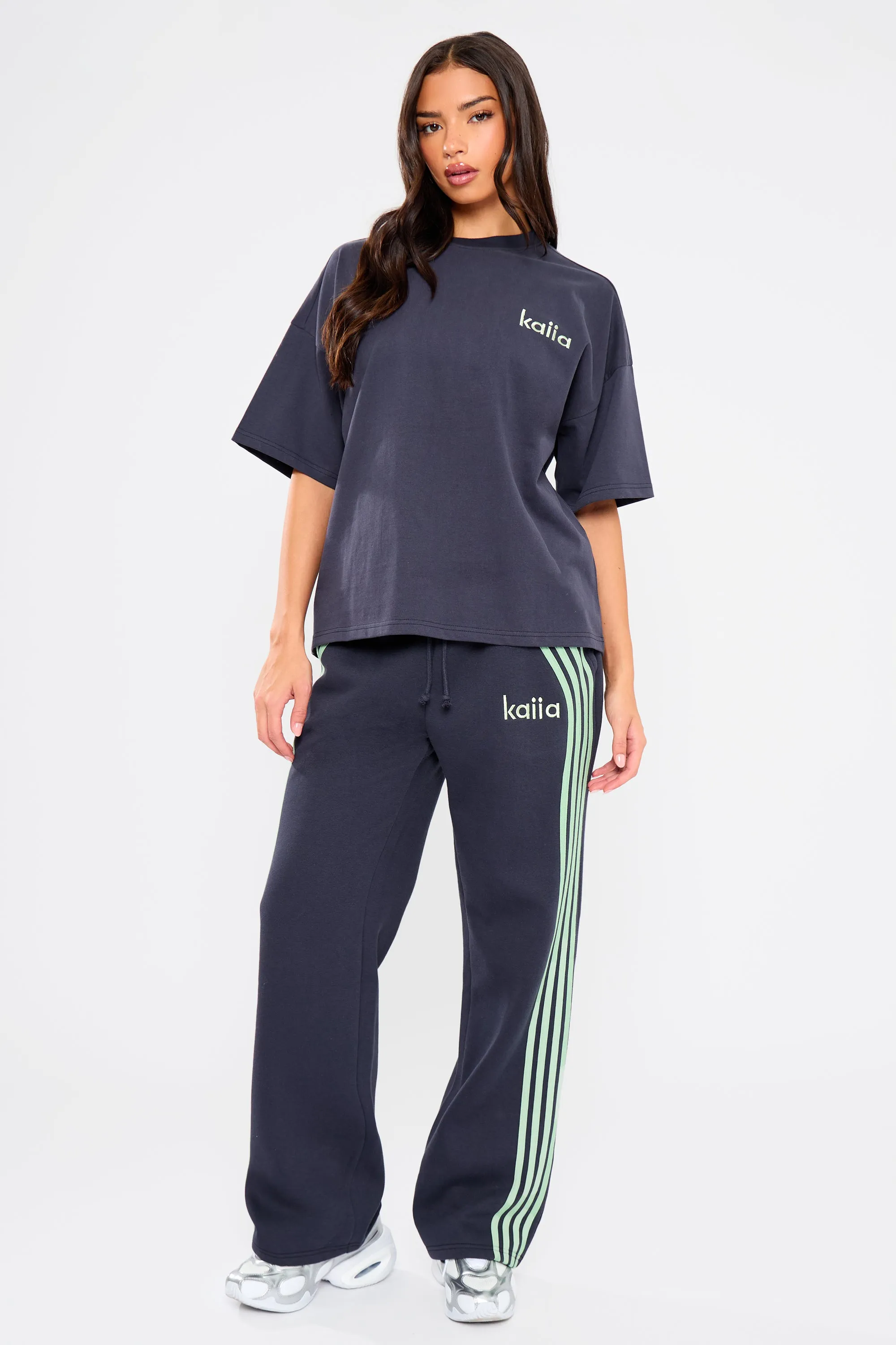 Kaiia Oversized T-Shirt Navy & Jade Green sold by Kaiia the label product image thumbnail 3