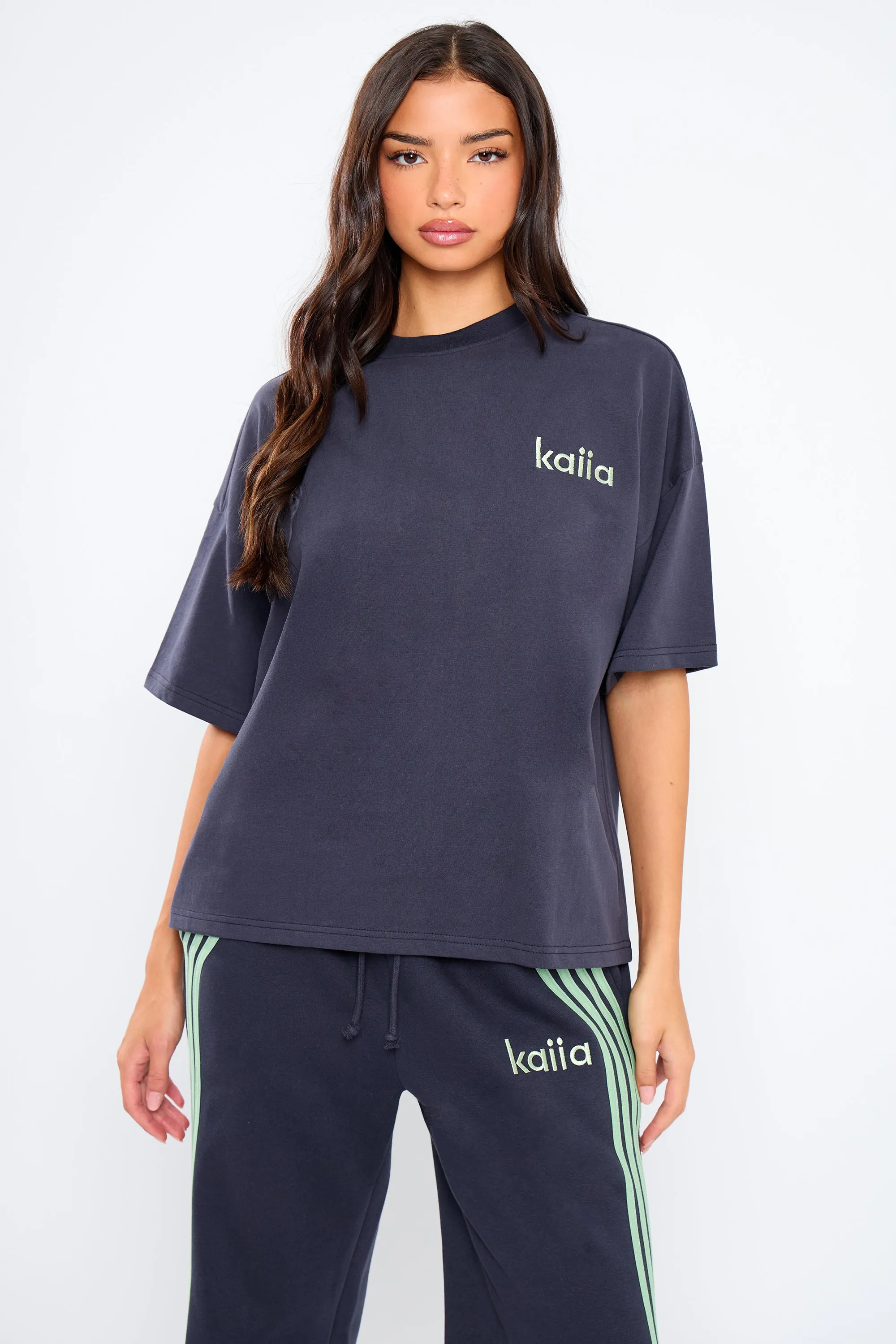 Kaiia Oversized T-Shirt Navy & Jade Green sold by Kaiia the label